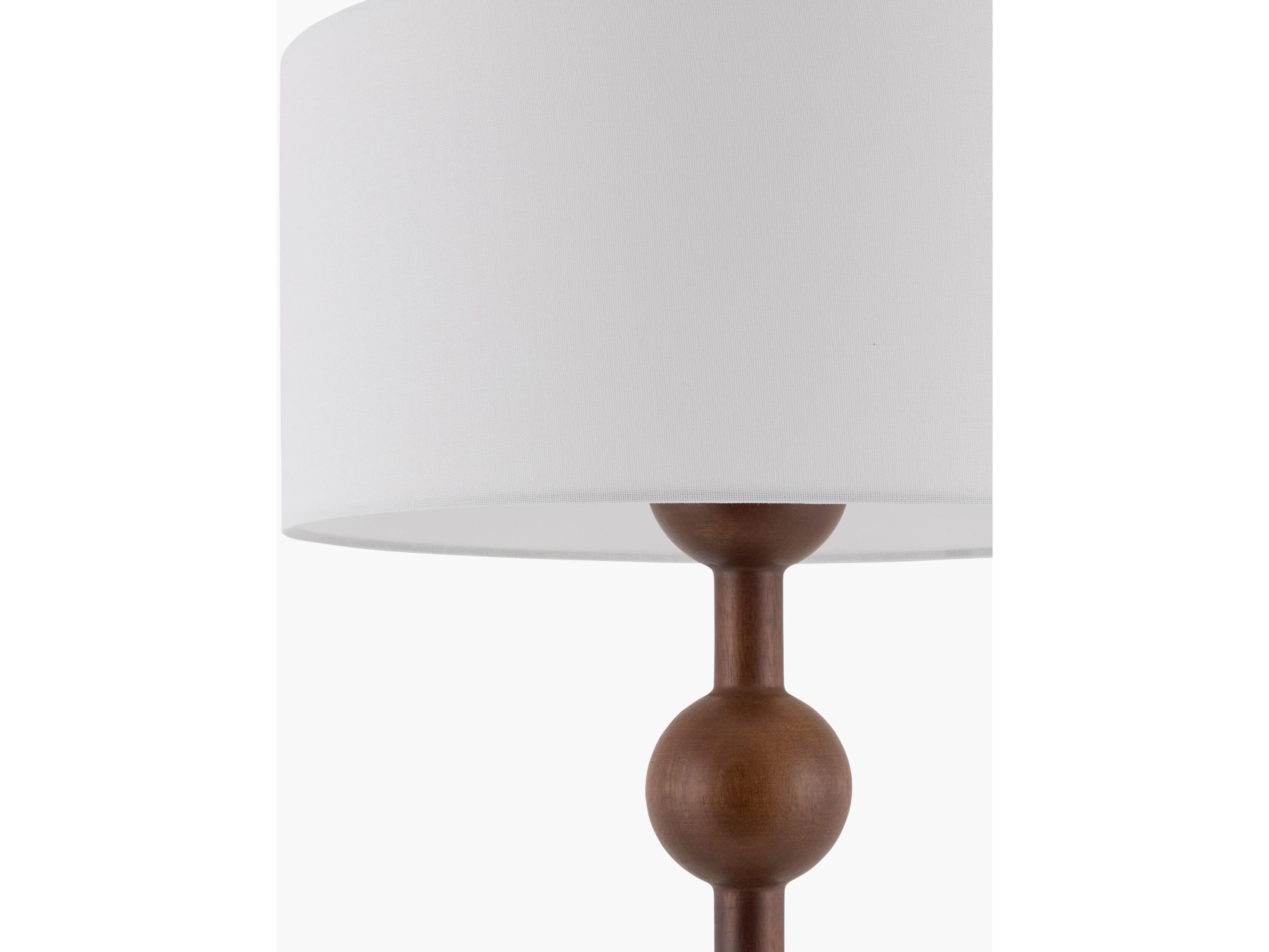 Surya Saline Brown White Linen Floor Lamp