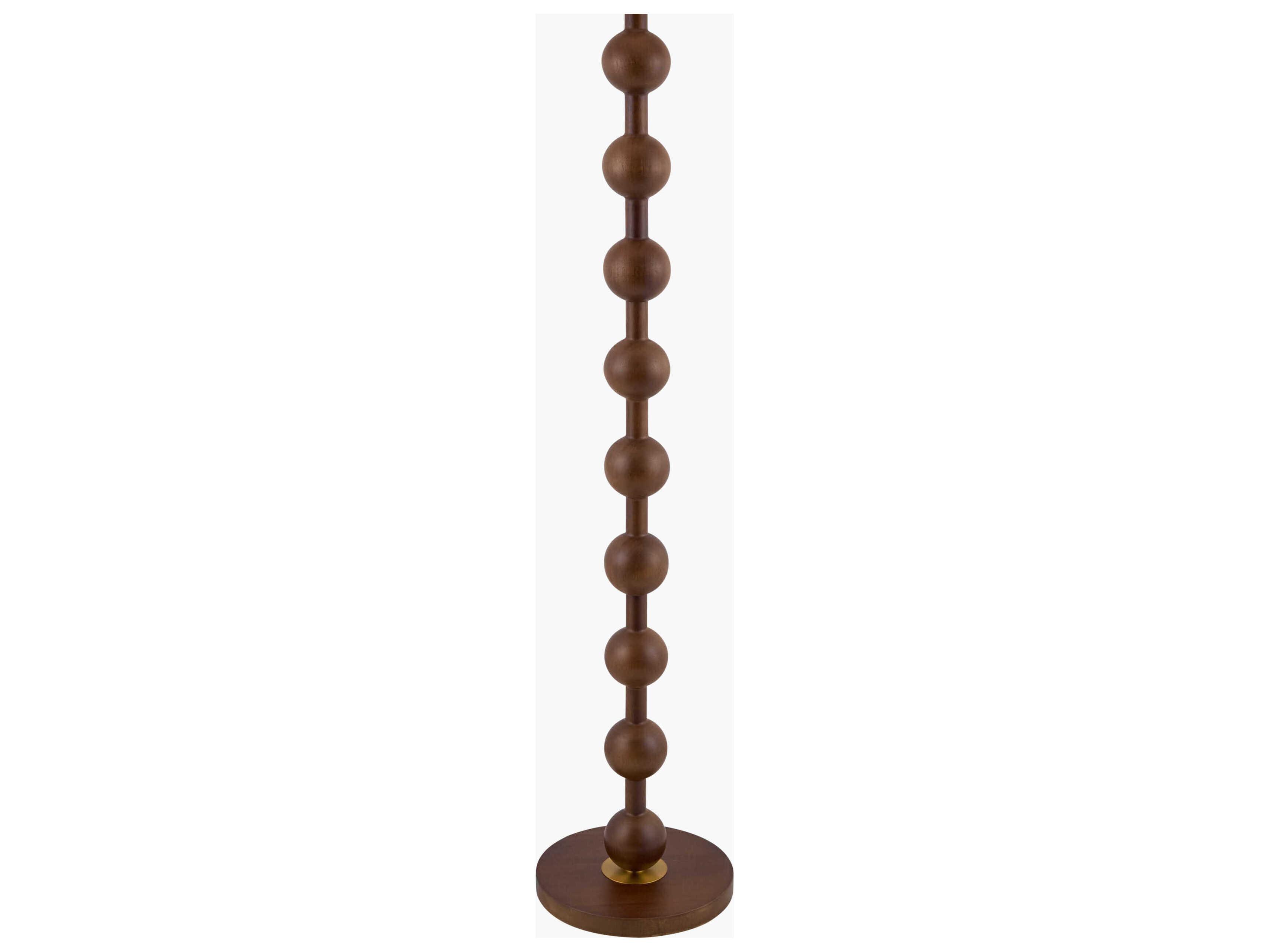 Surya Saline Brown White Linen Floor Lamp