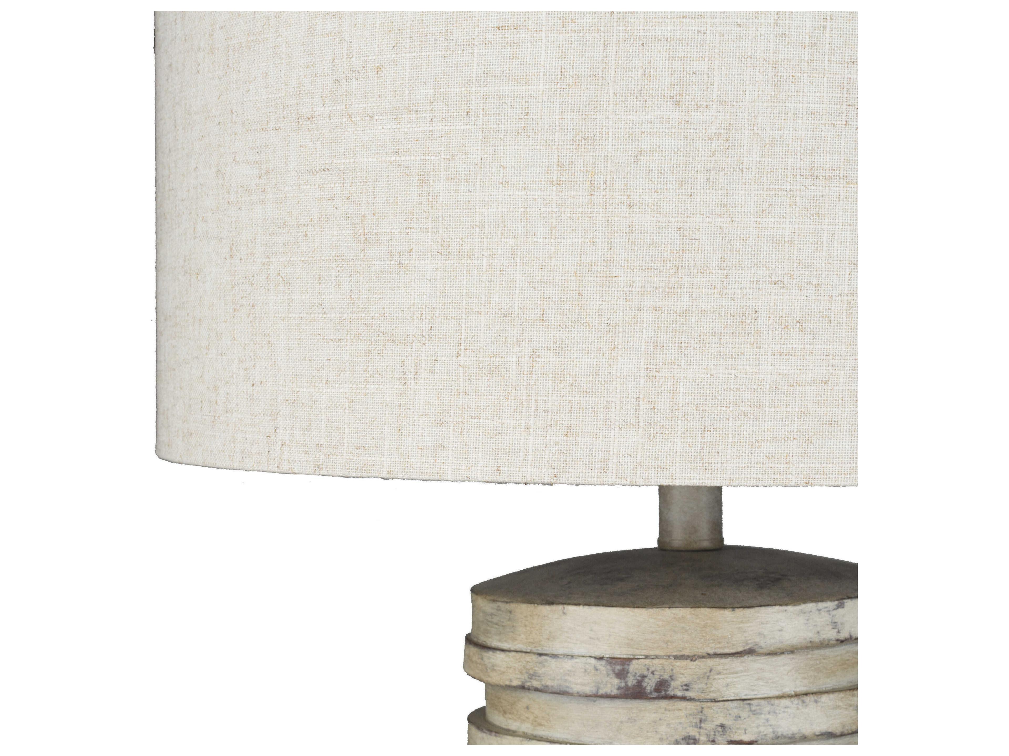 Surya Sulak Light Gray Beige Cotton Buffet Lamp