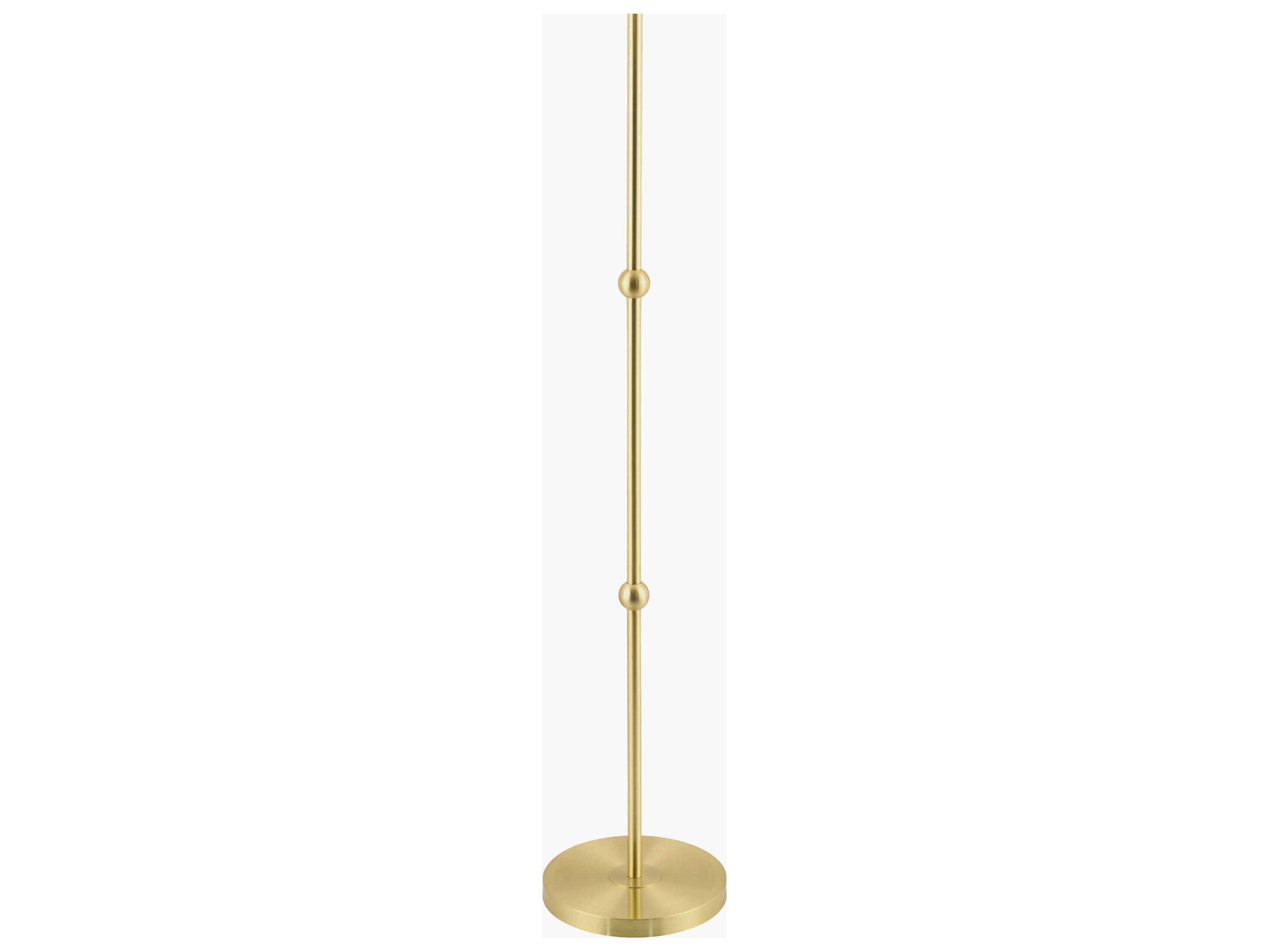Surya Starlux Metallic Brass White Glass Floor Lamp
