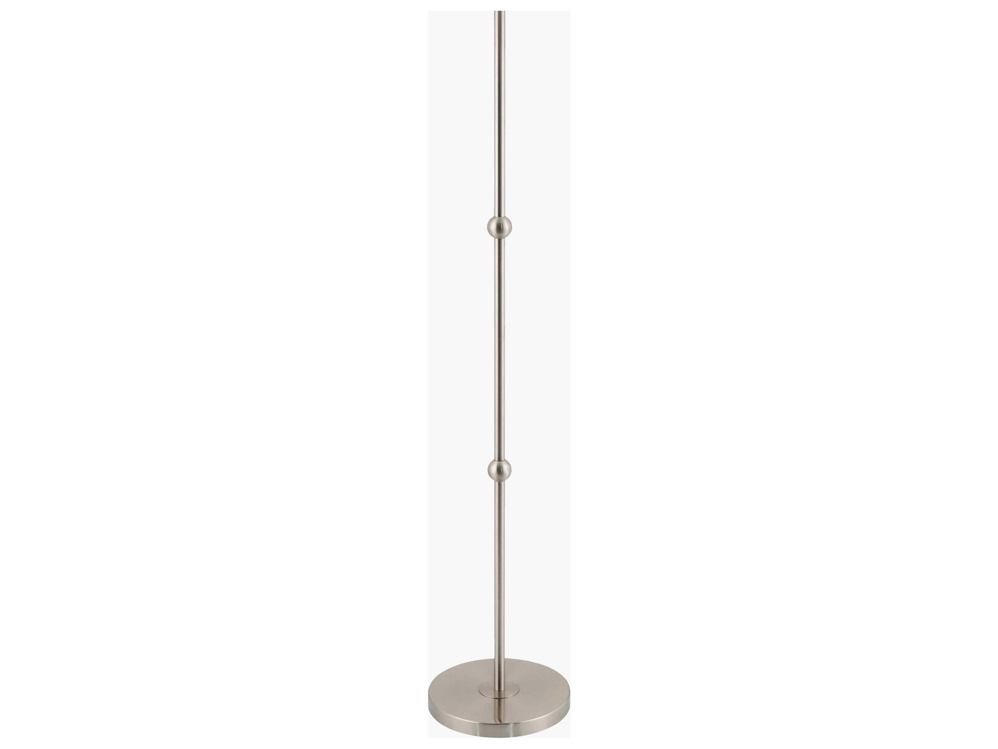 Surya Starlux Metallic Nickel White Glass Floor Lamp