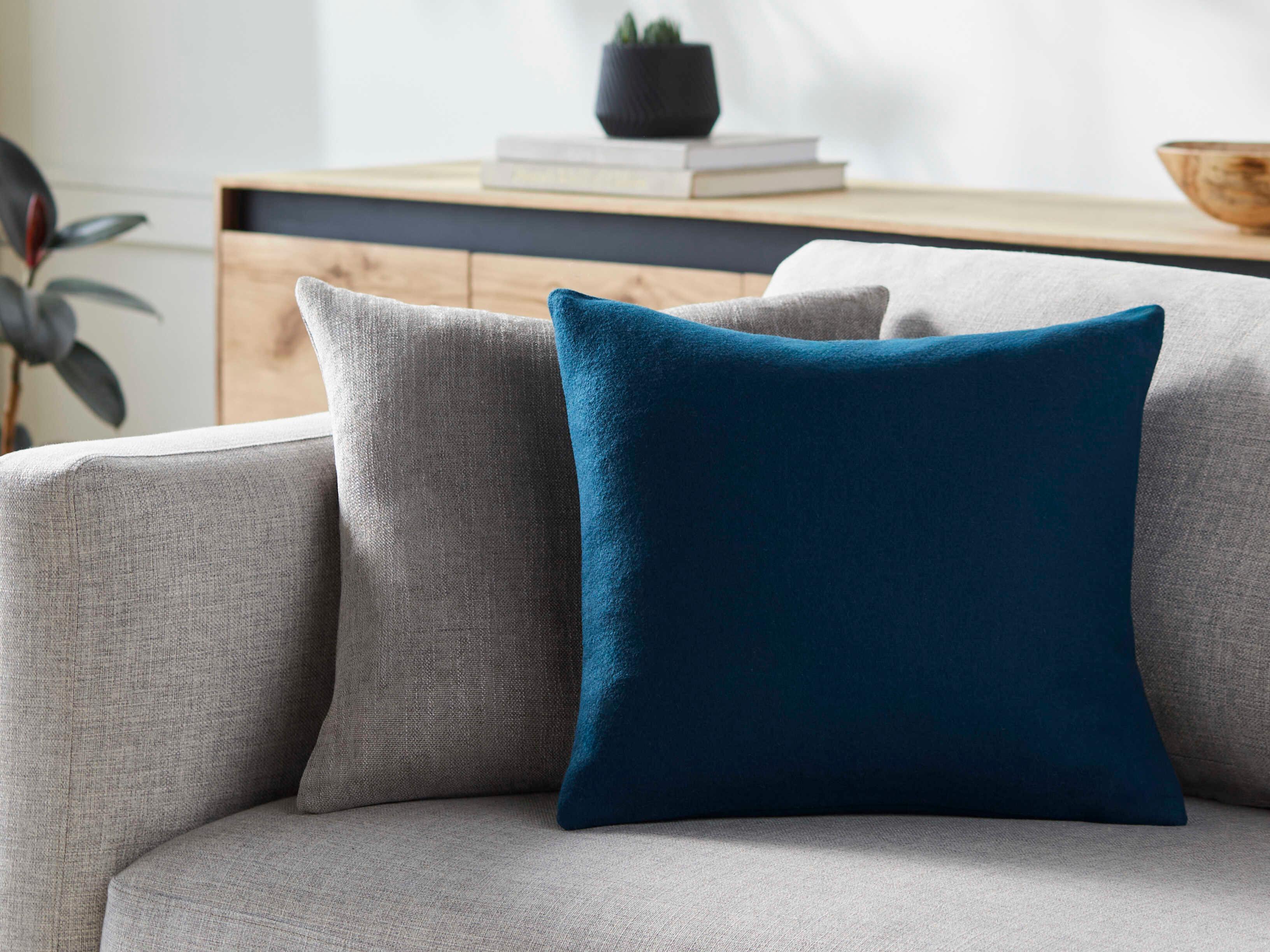 Surya Stirling Denim Blue Pillow