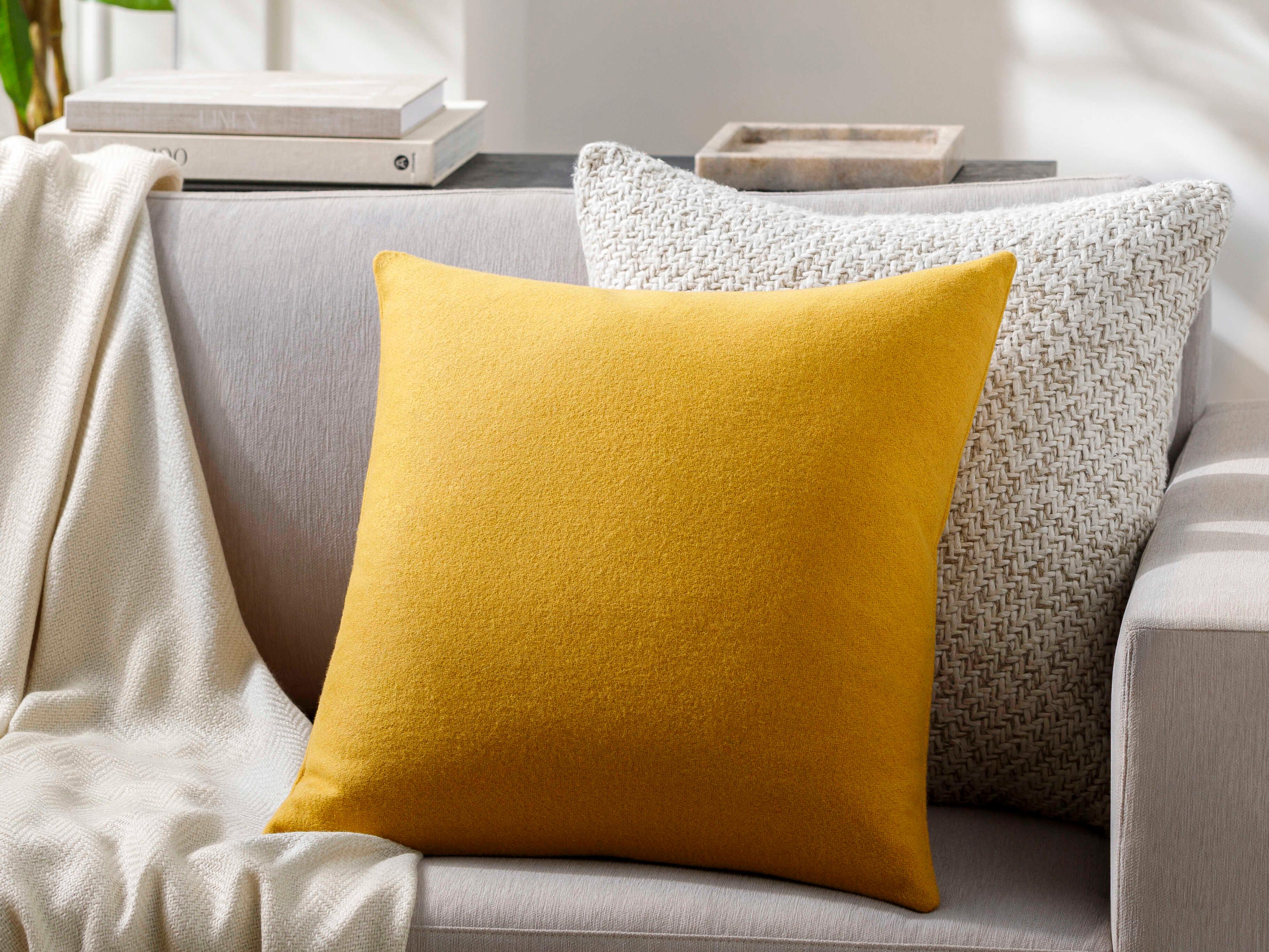 Surya Stirling Mustard Pillow