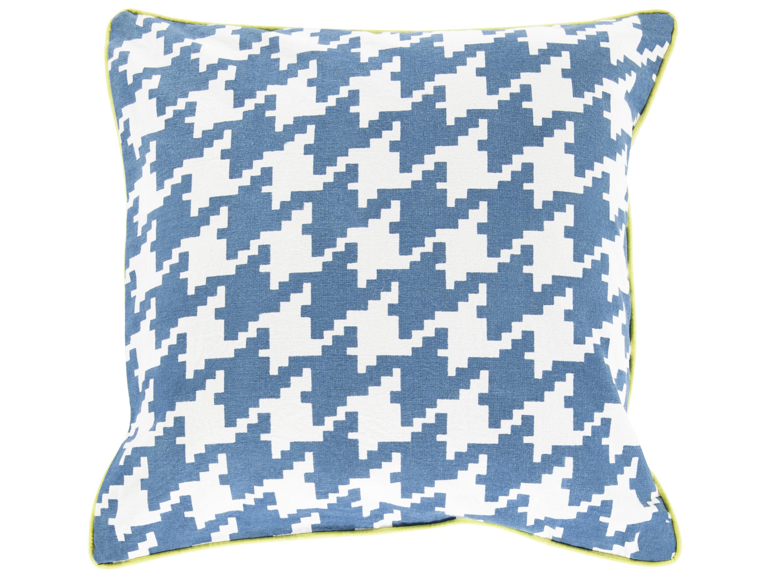 Surya Houndstooth Blue Pillow