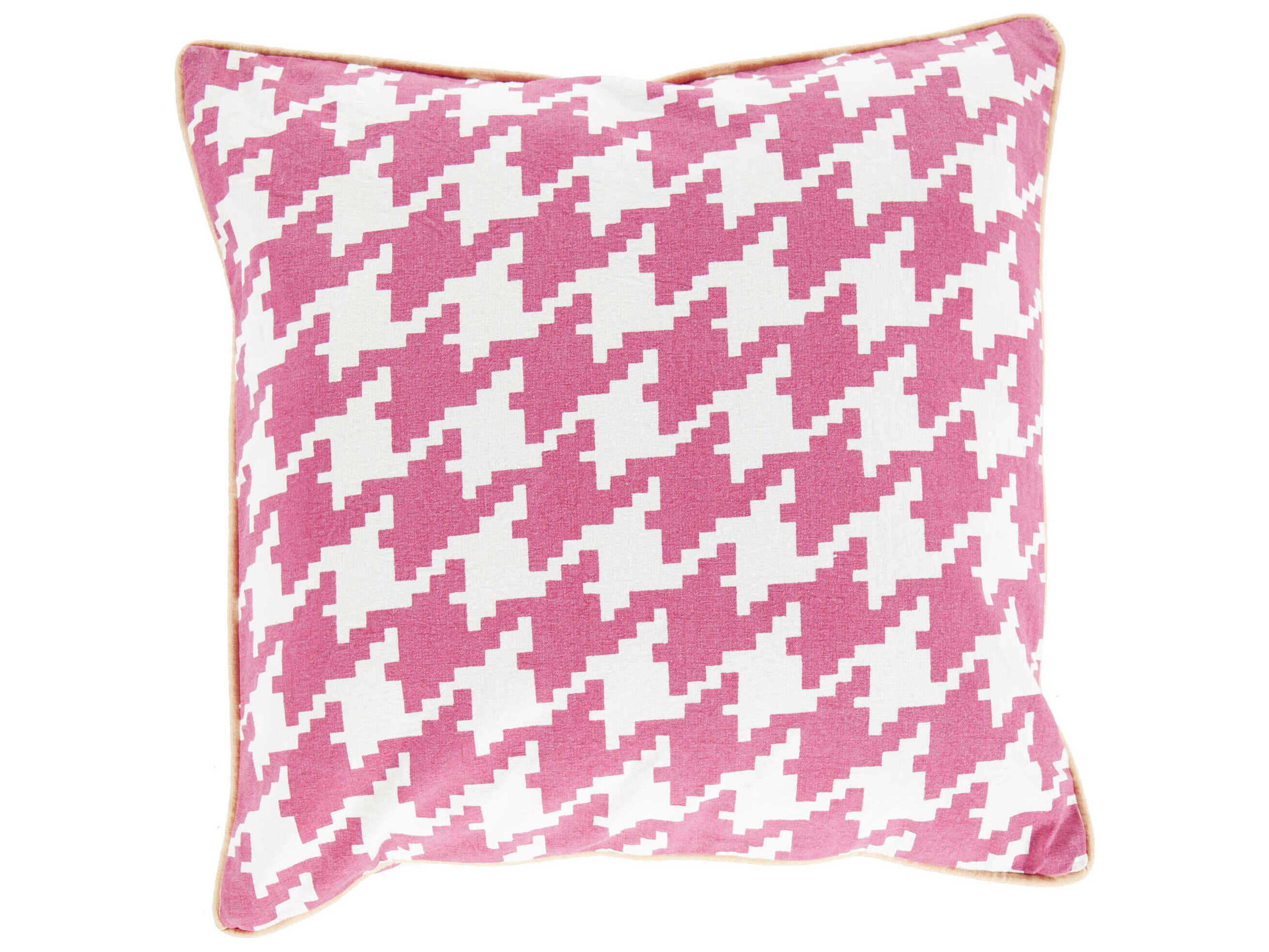 Surya Houndstooth Magenta Pillow