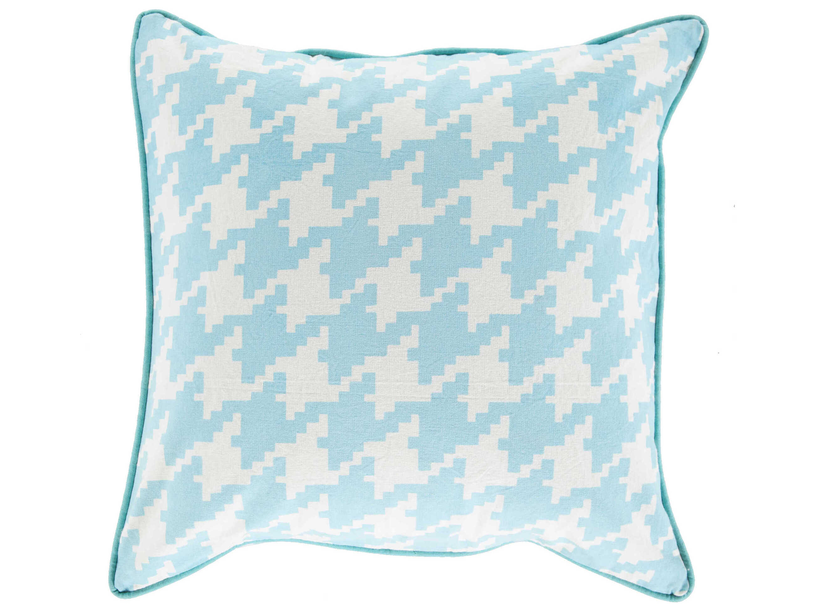 Surya Houndstooth Mint Pillow