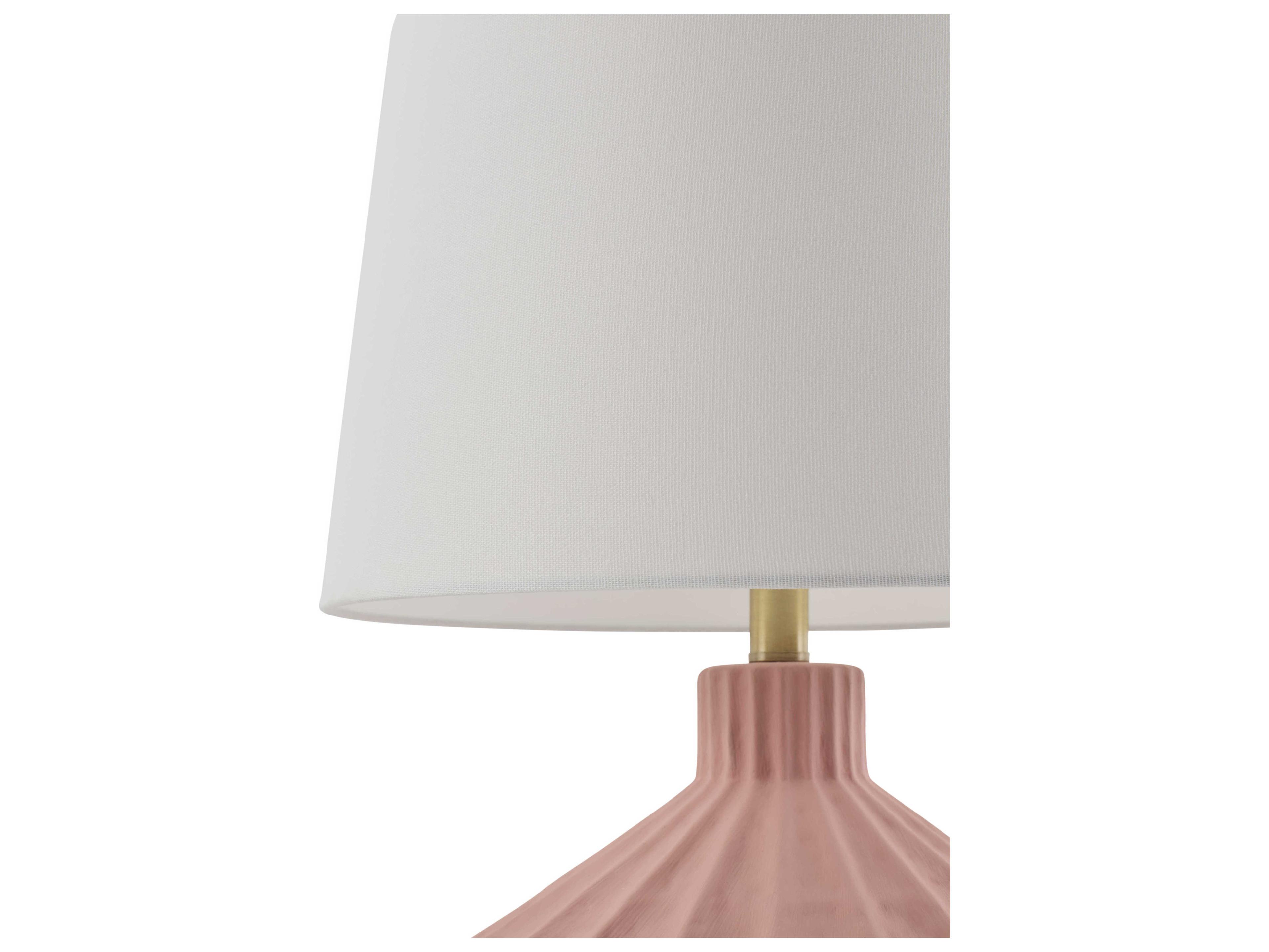 Surya Tibida Pink White Linen Table Lamp
