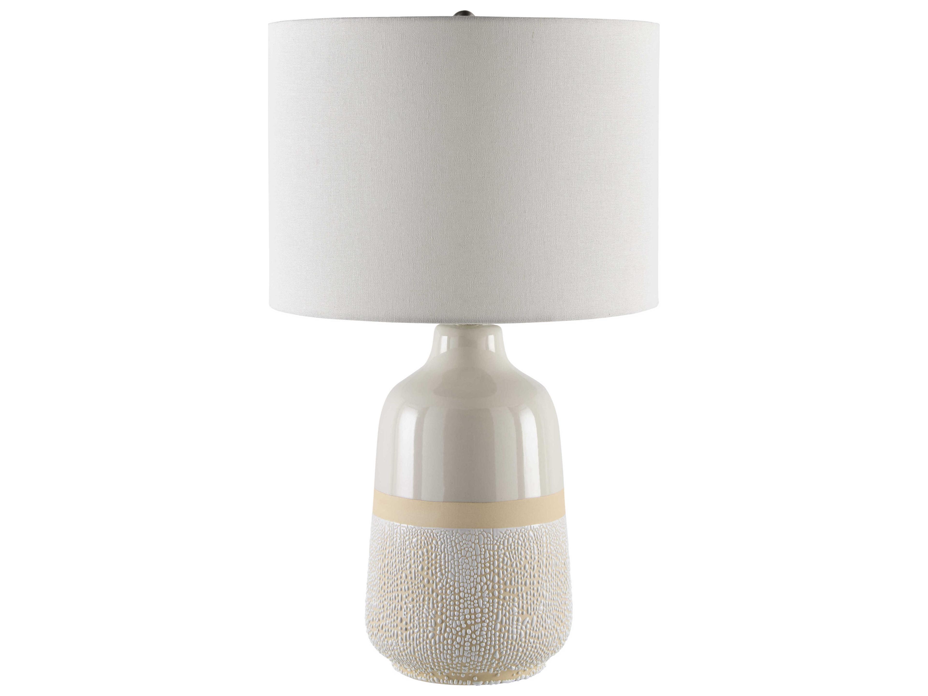 Surya Togo White Linen Table Lamp