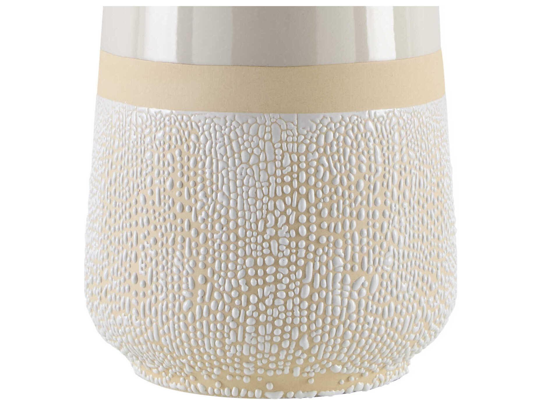Surya Togo White Linen Table Lamp