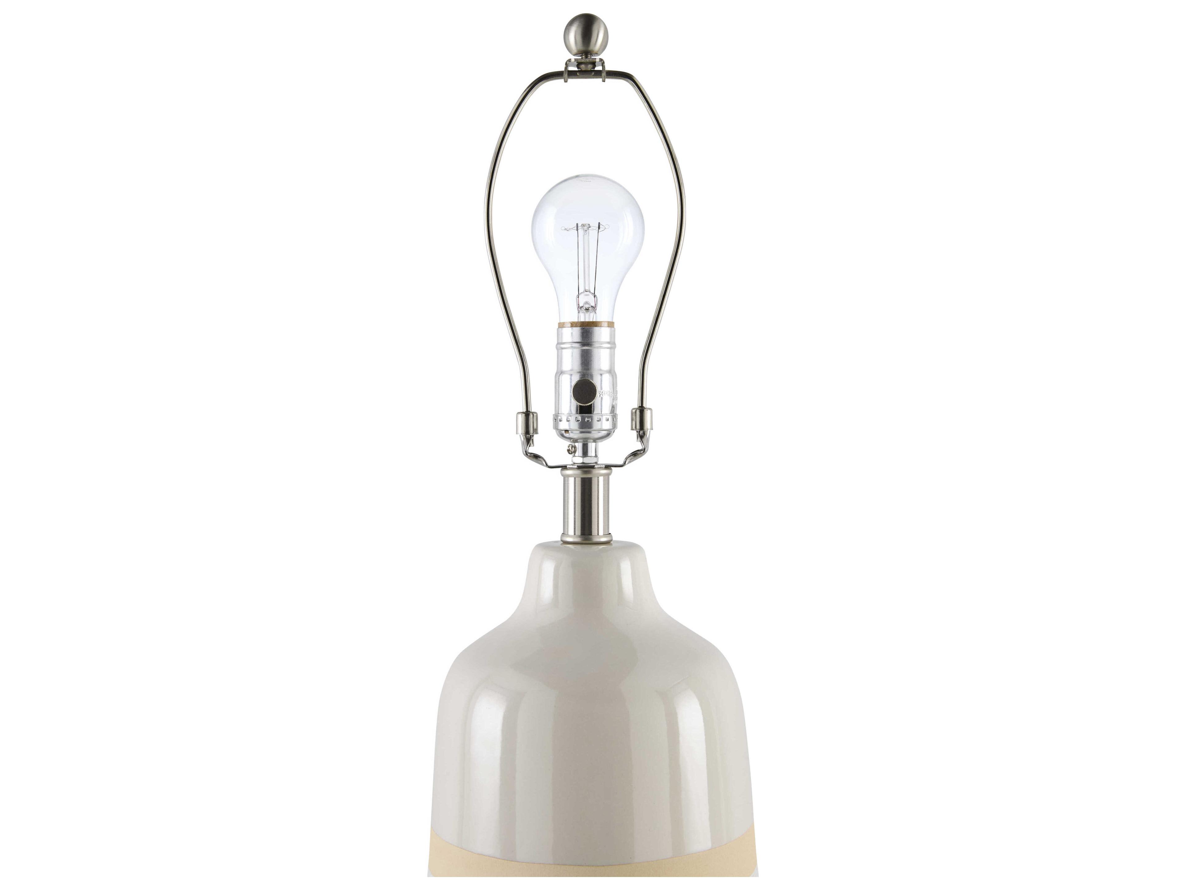 Surya Togo White Linen Table Lamp