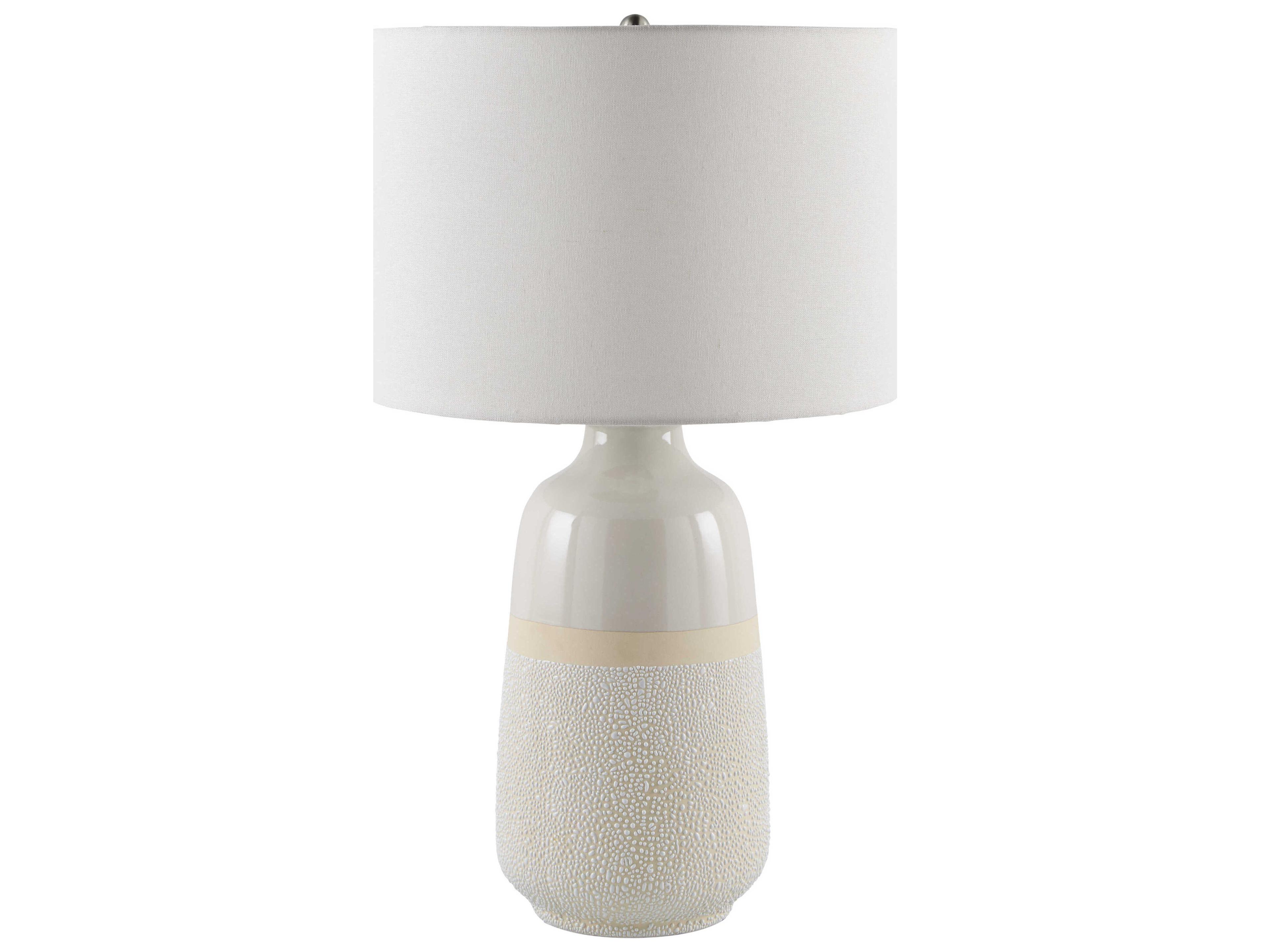 Surya Togo White Linen Buffet Lamp