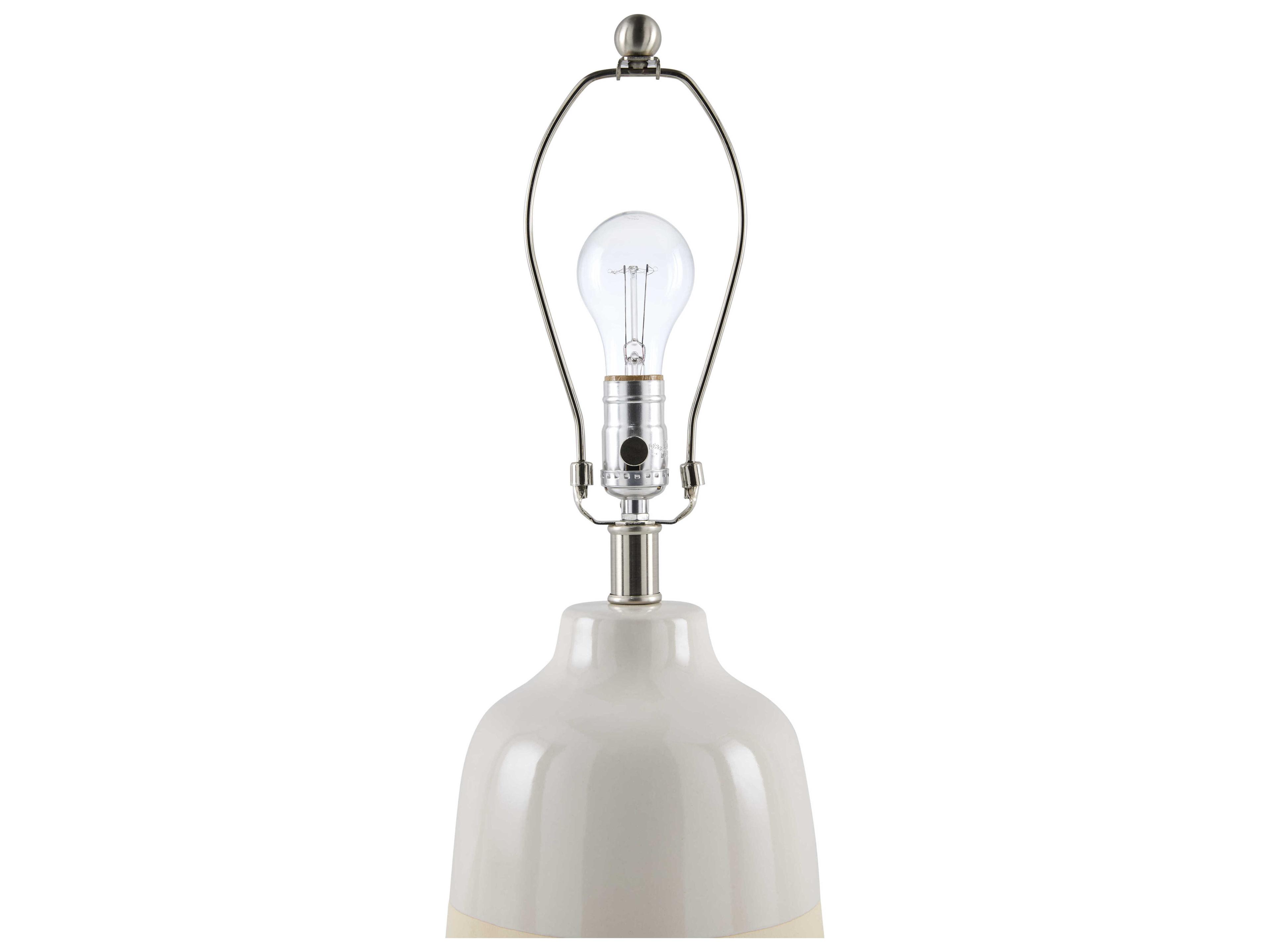 Surya Togo White Linen Buffet Lamp