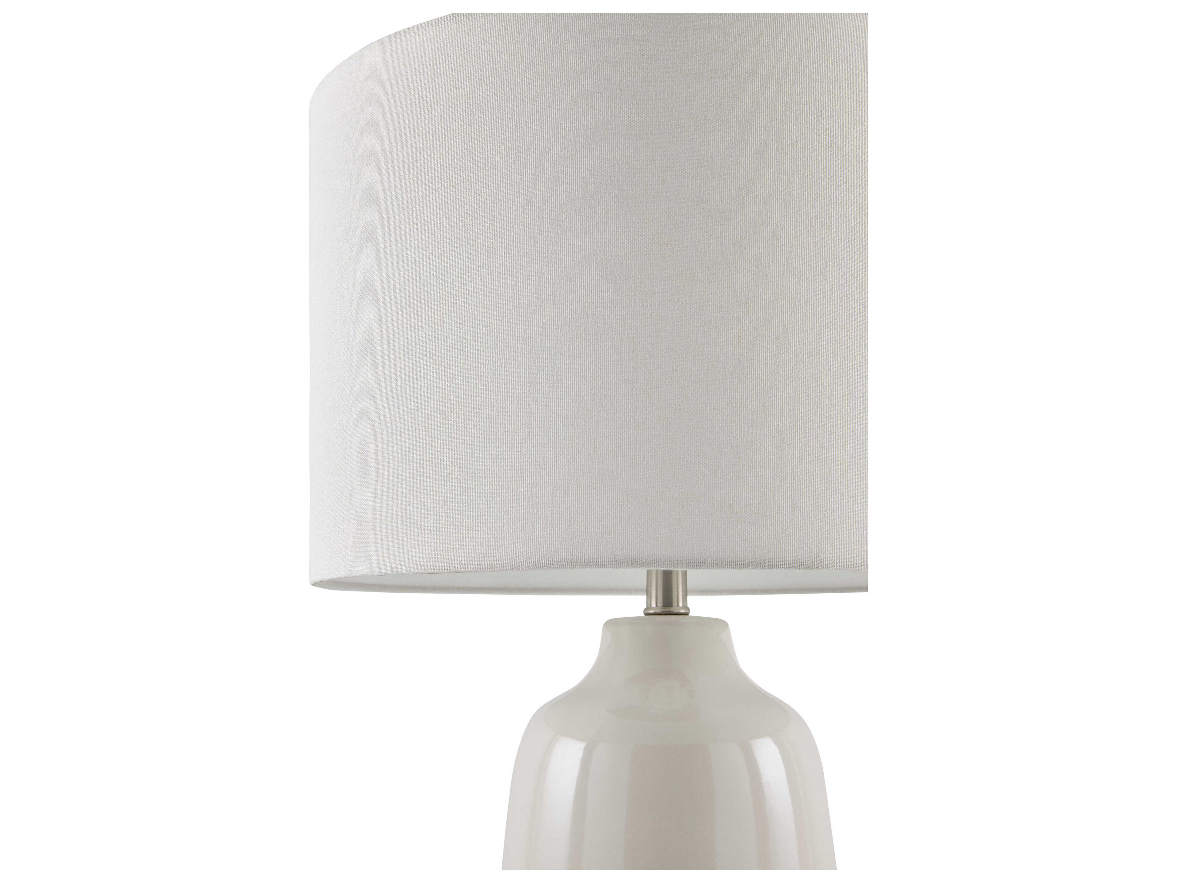 Surya Togo White Linen Buffet Lamp