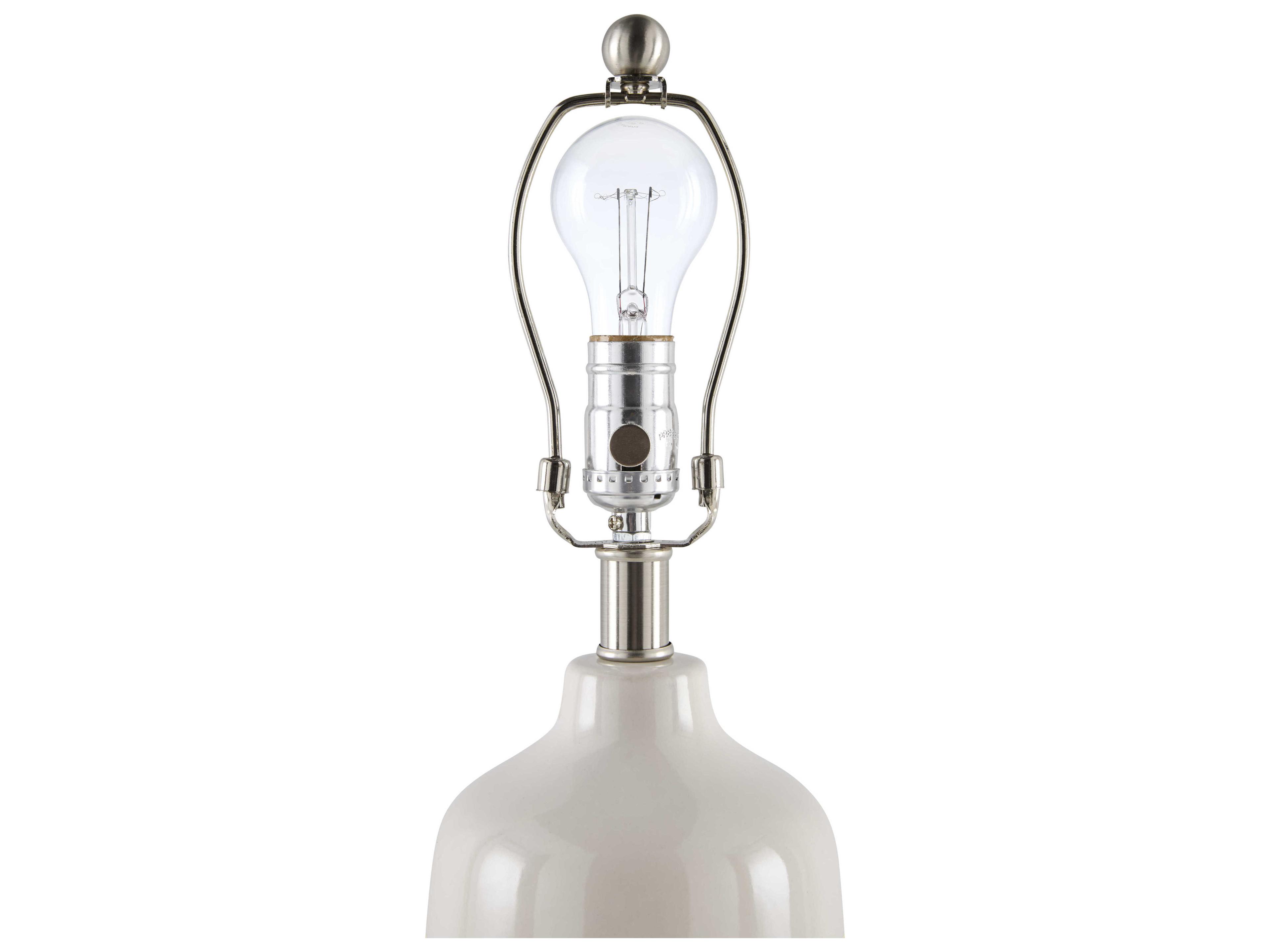 Surya Togo White Linen Table Lamp