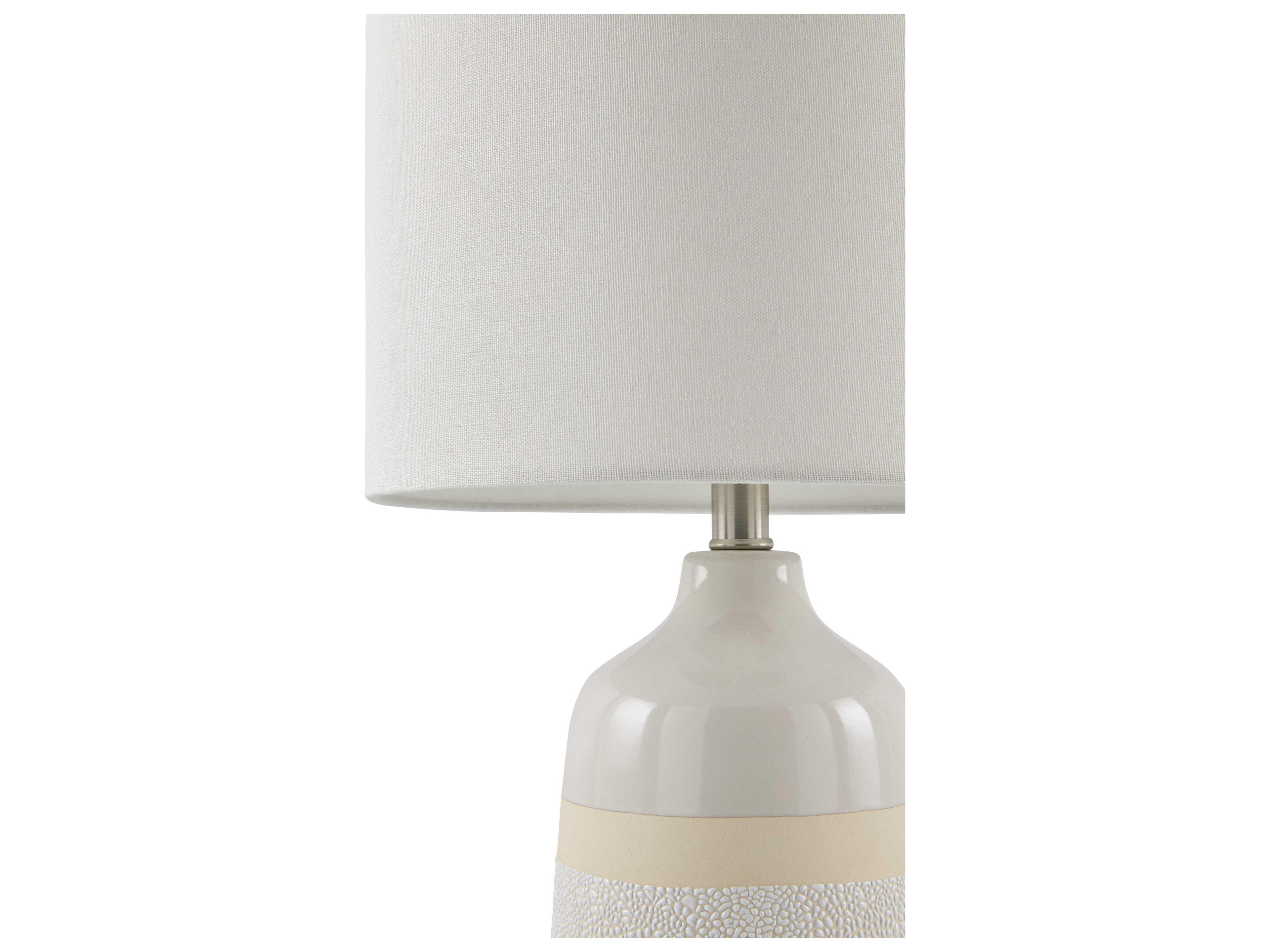 Surya Togo White Linen Table Lamp