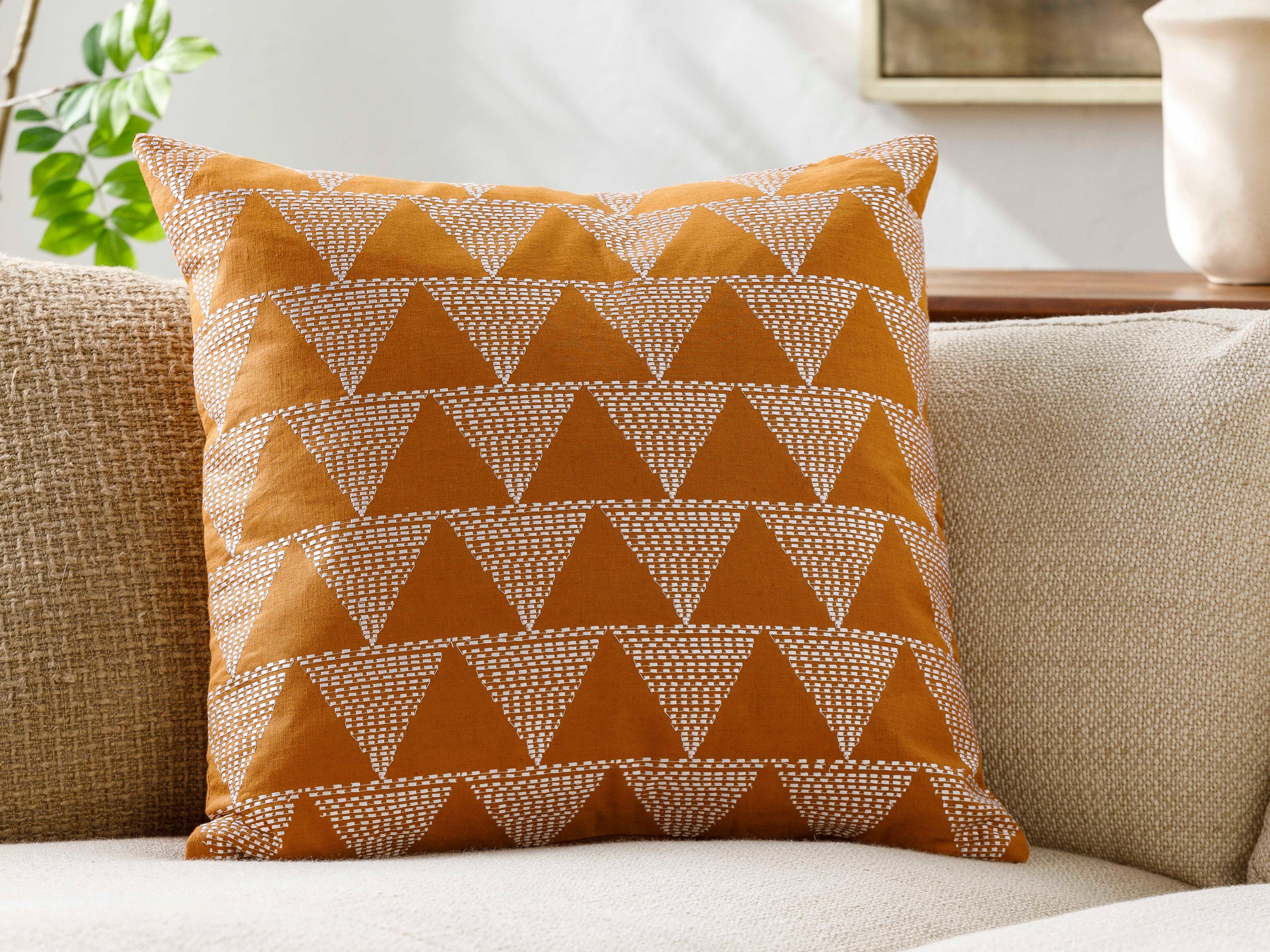 Surya Theodore Camel Pillow