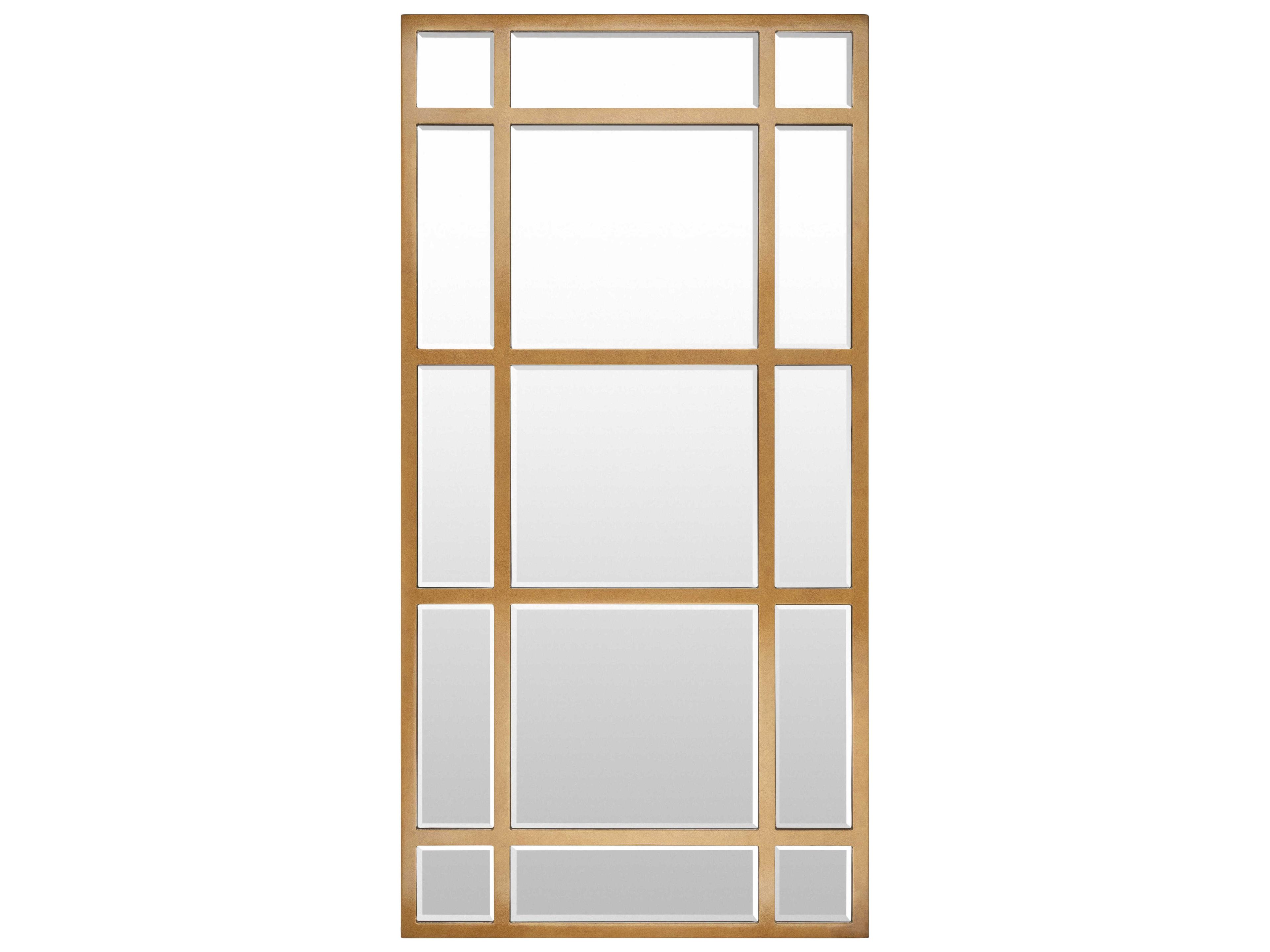 Surya Turnstile Gold Rectangular Wall Mirror
