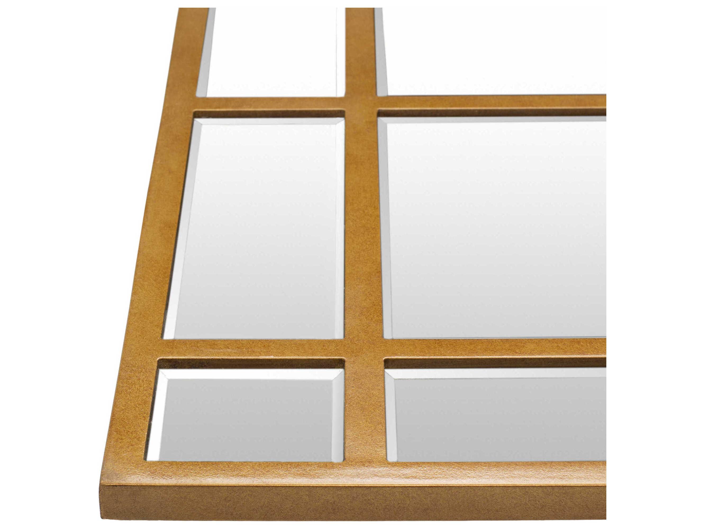 Surya Turnstile Gold Rectangular Wall Mirror