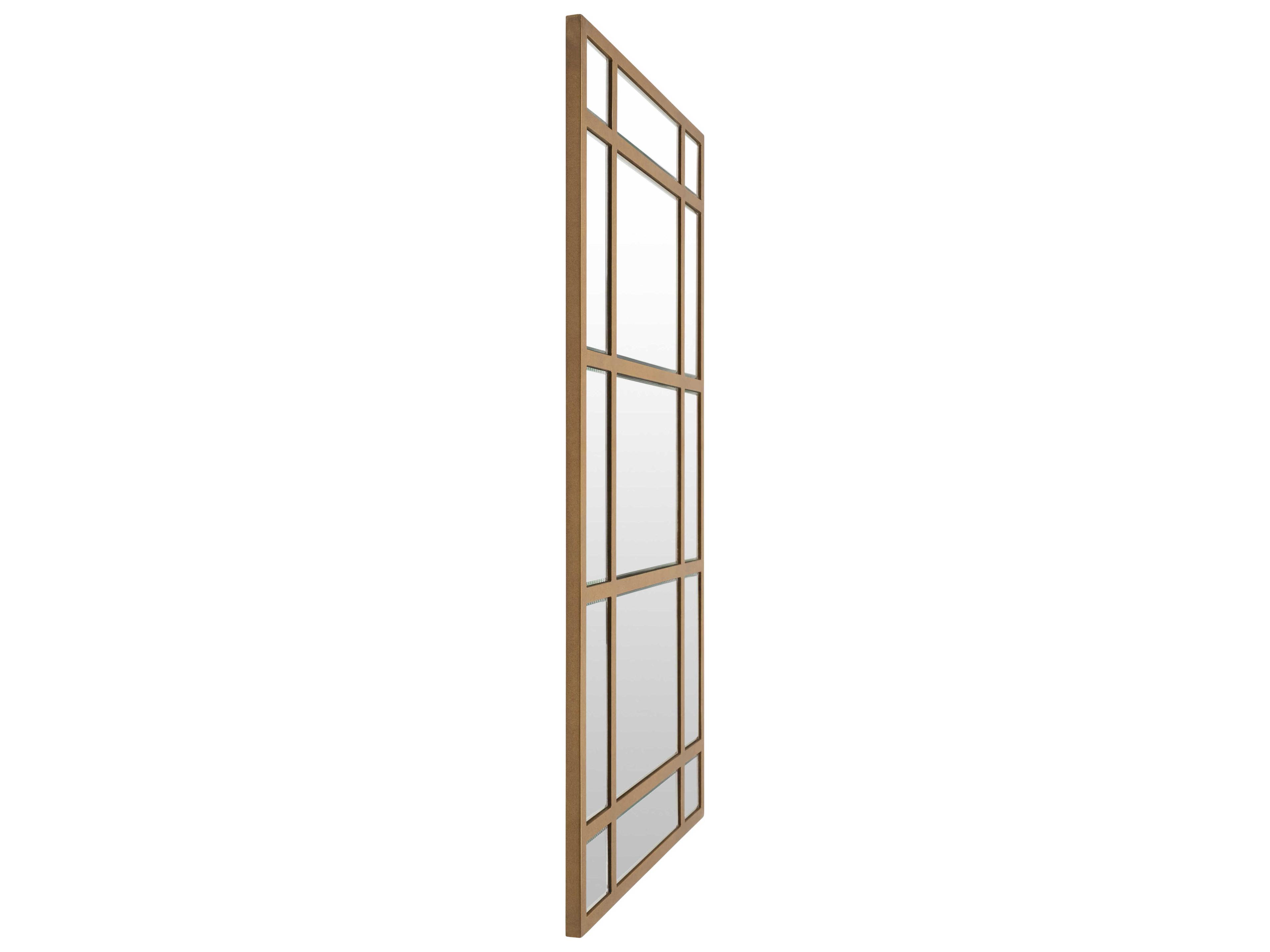 Surya Turnstile Gold Rectangular Wall Mirror