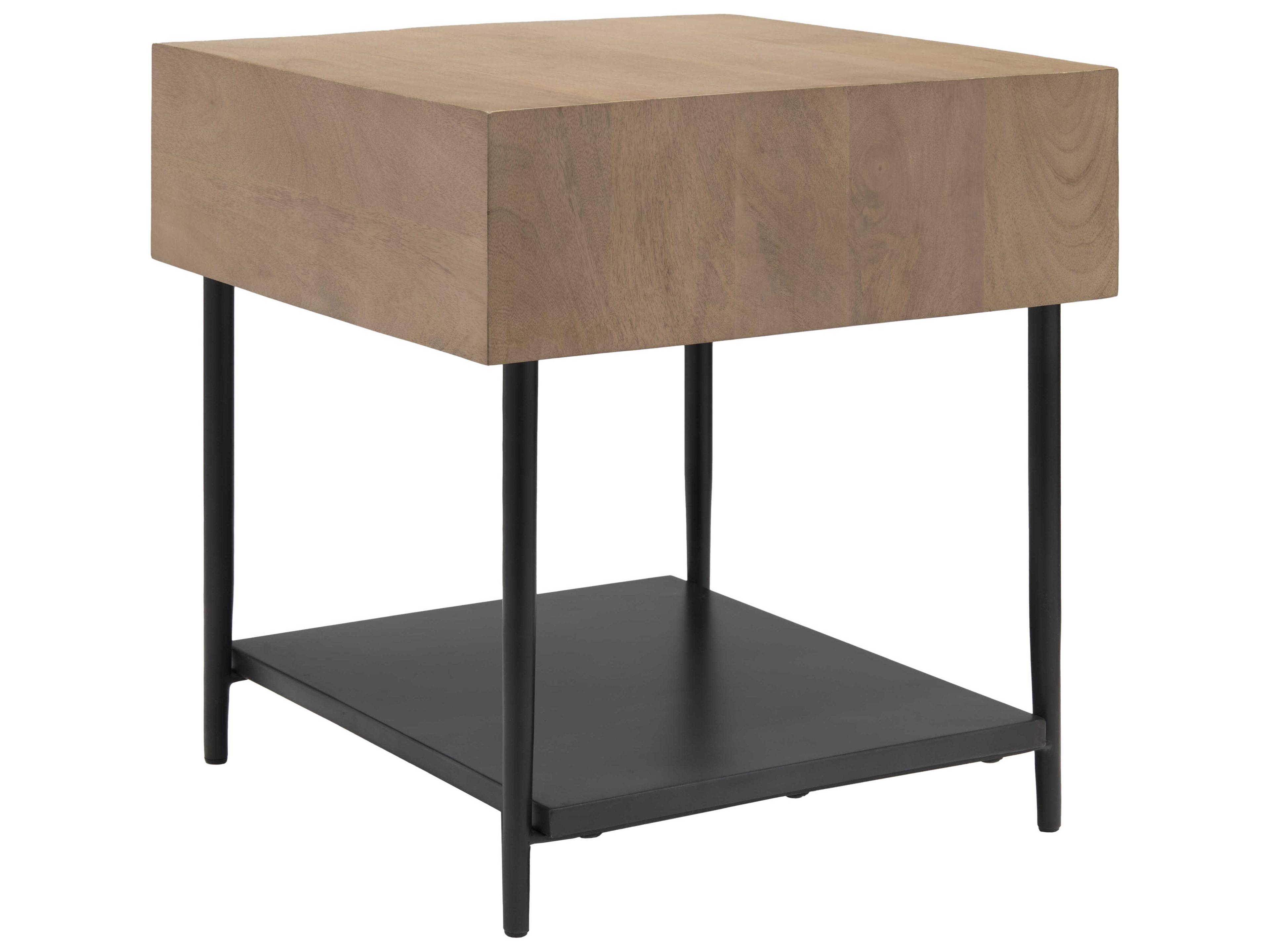 Surya Timo Square Wood Brown Black End Table