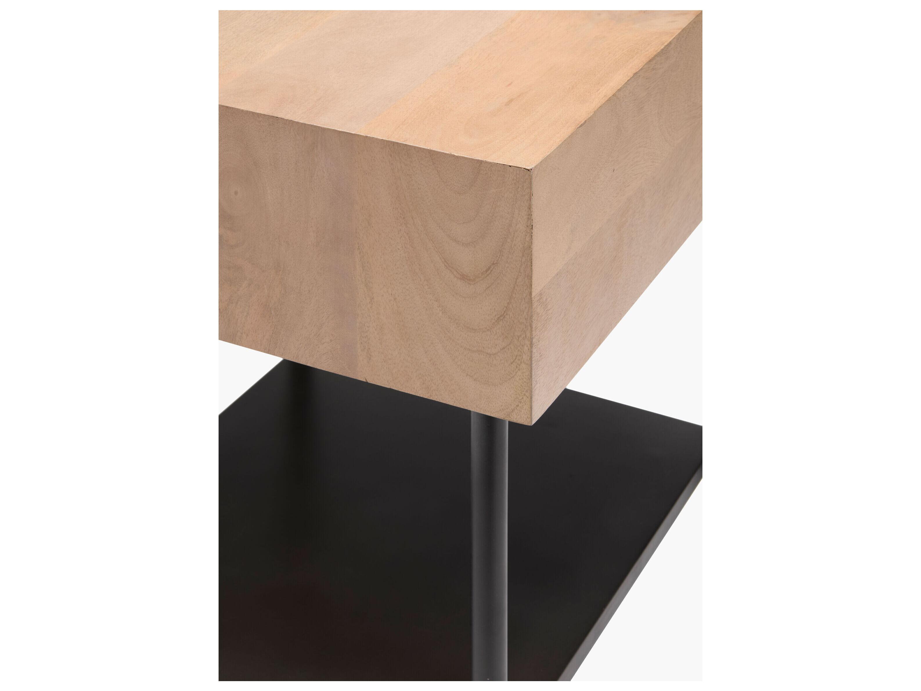 Surya Timo Square Wood Brown Black End Table