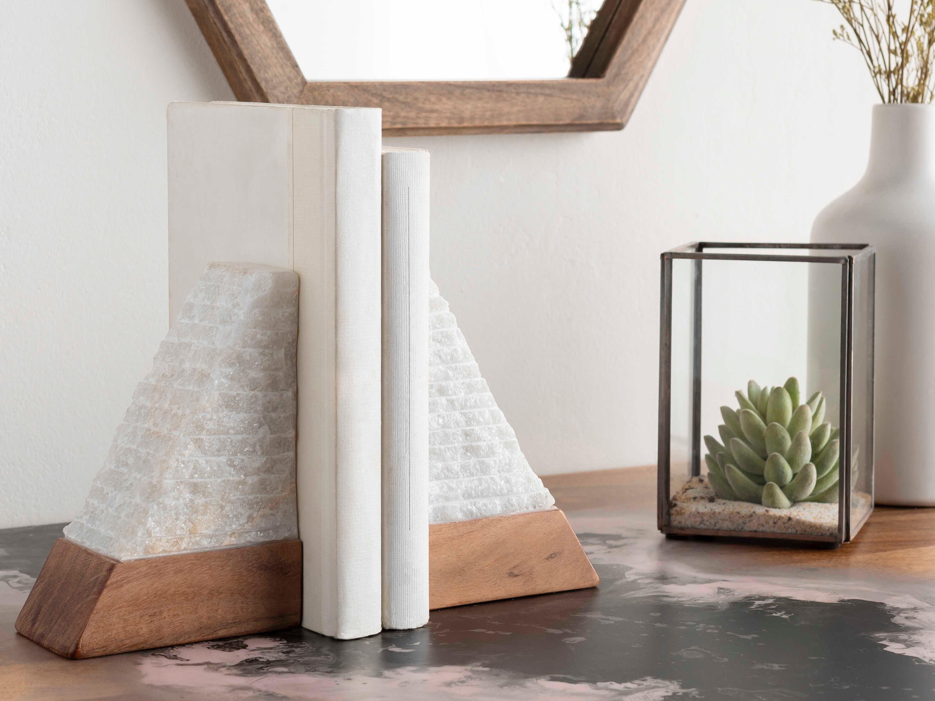 Surya Tikal White Bookends