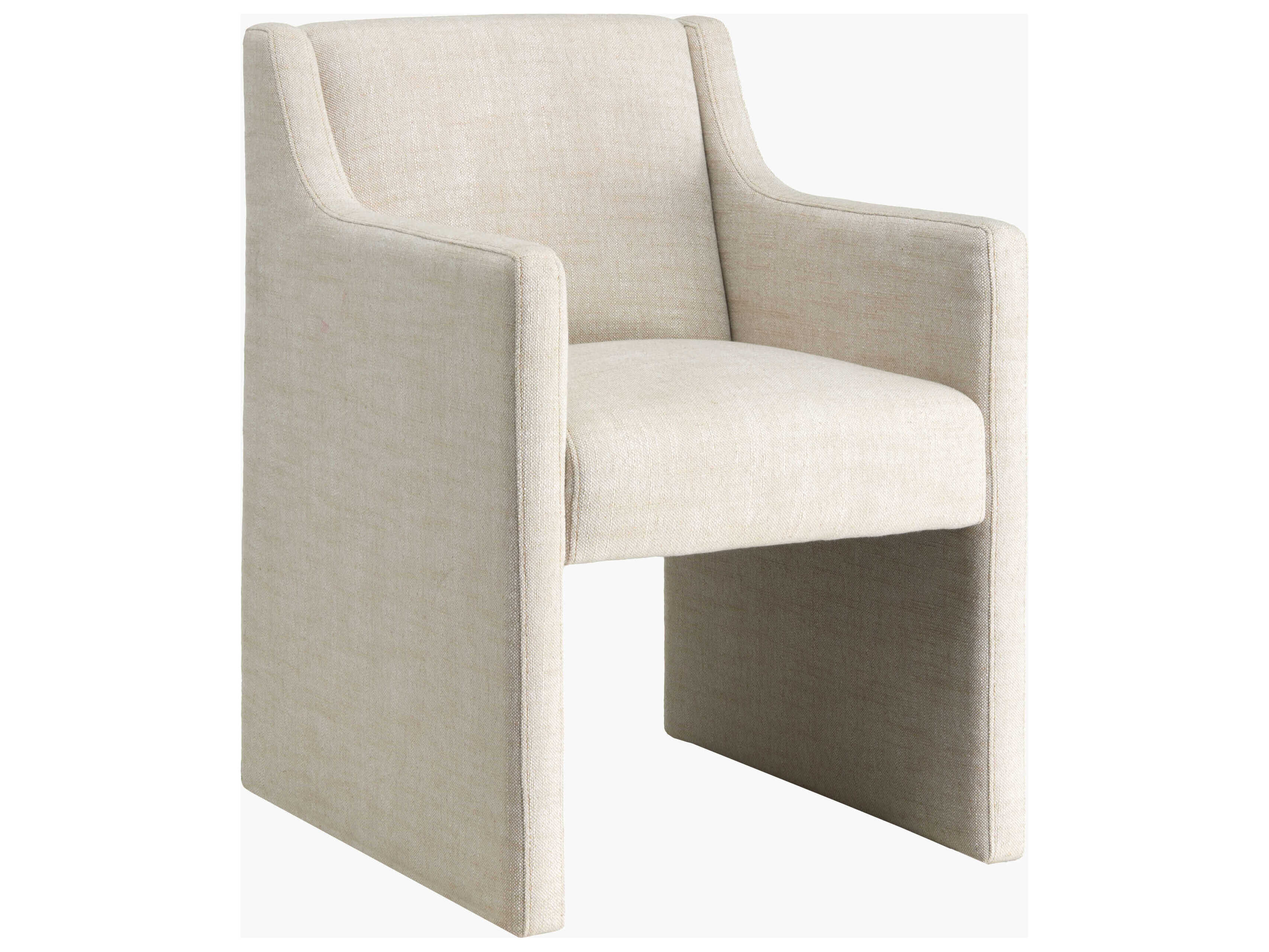 Surya Toko White Upholstered Arm Dining Chair
