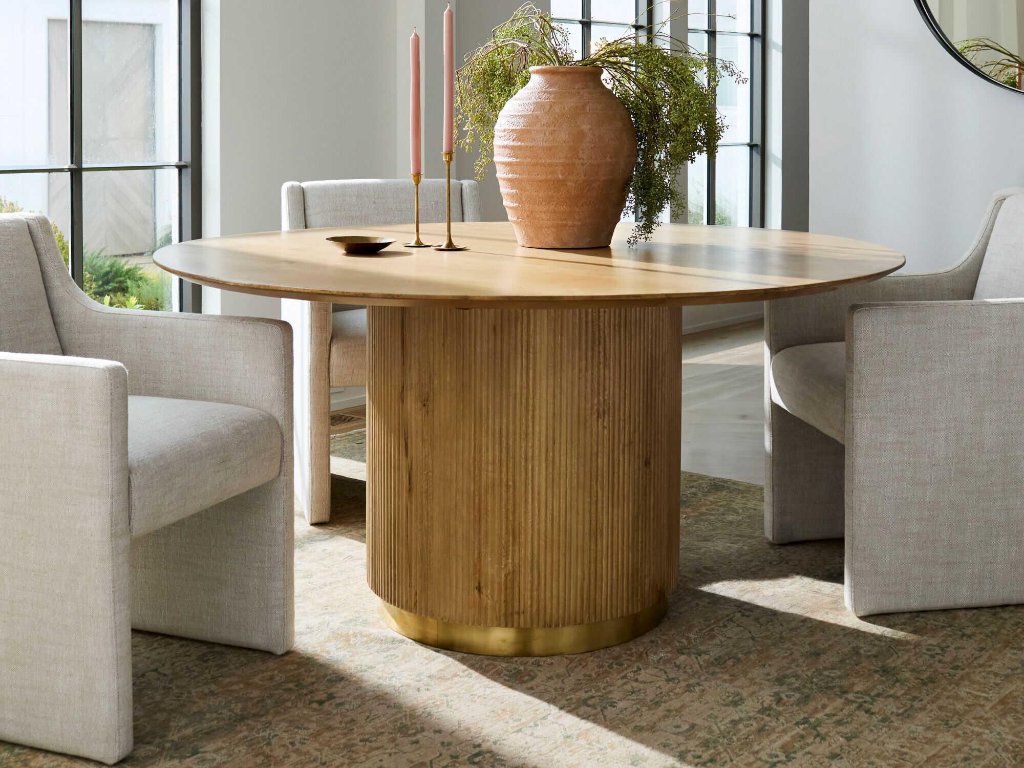 Surya Toko White Upholstered Arm Dining Chair