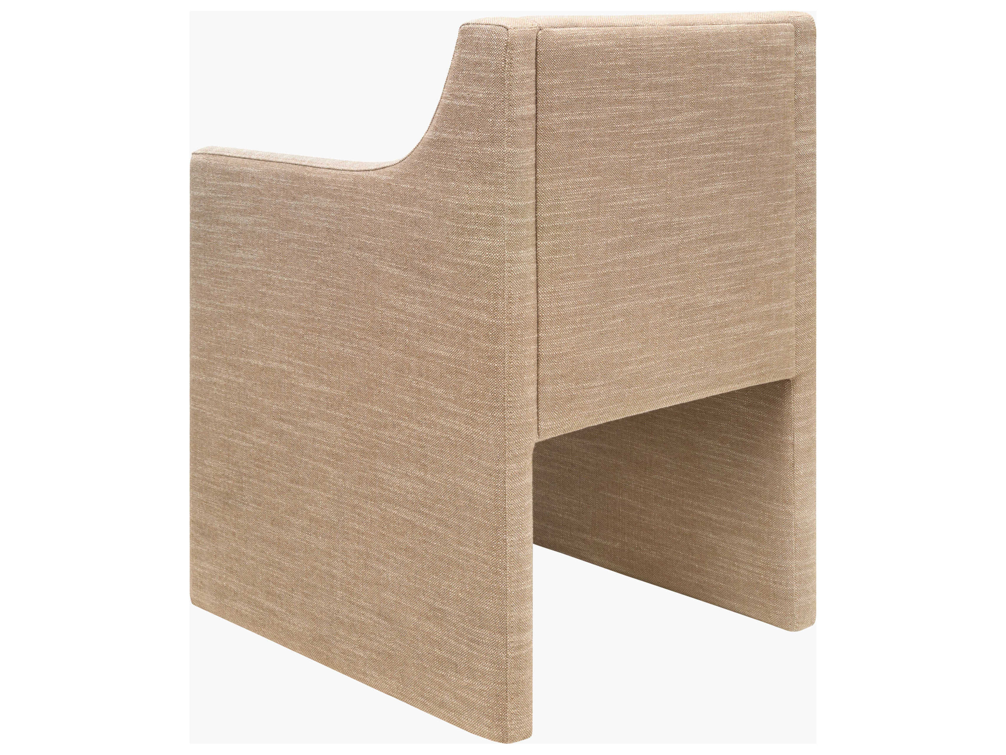 Surya Toko Beige Upholstered Arm Dining Chair