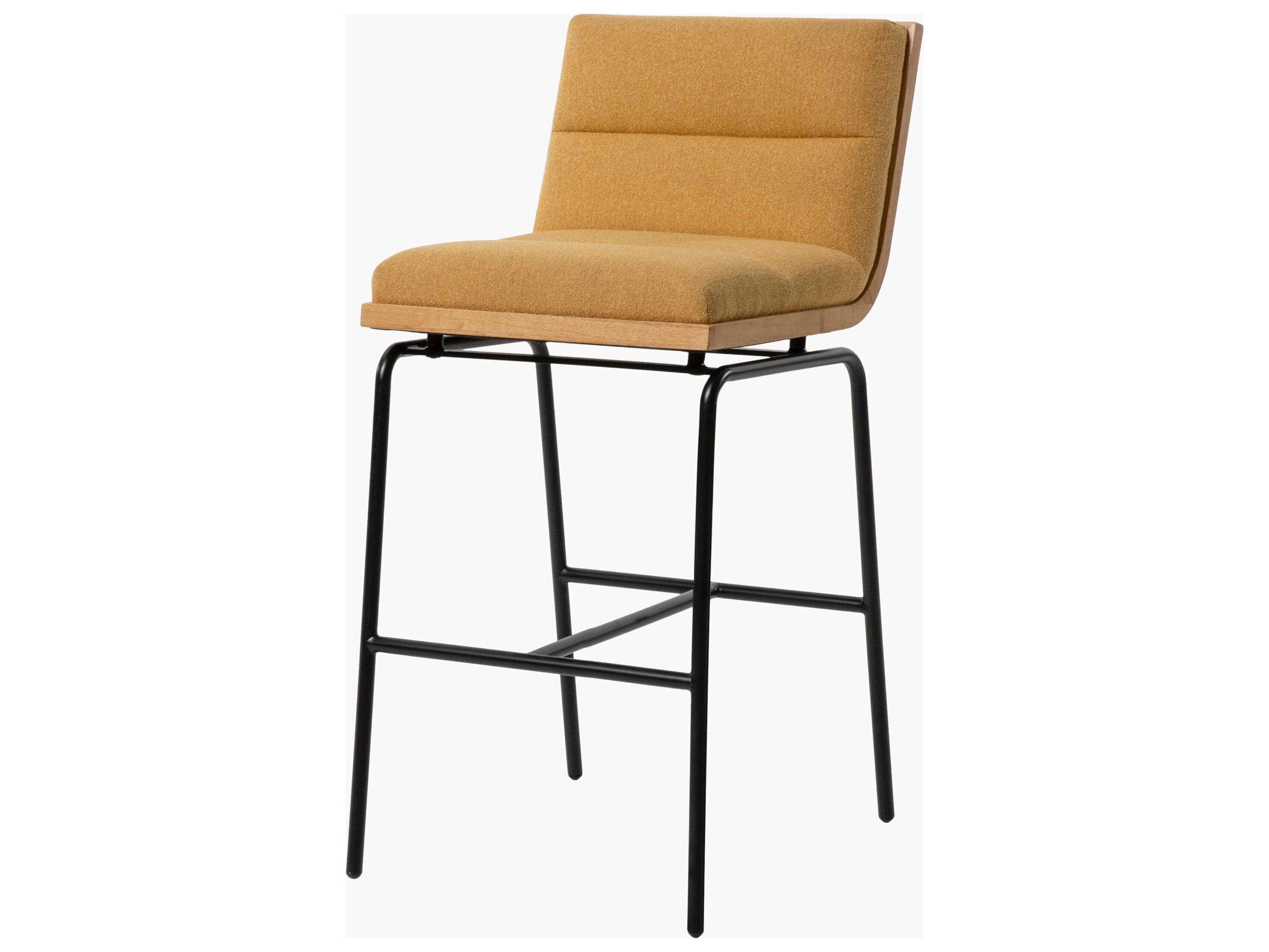 Surya Thomas Black Upholstered Bar Stool
