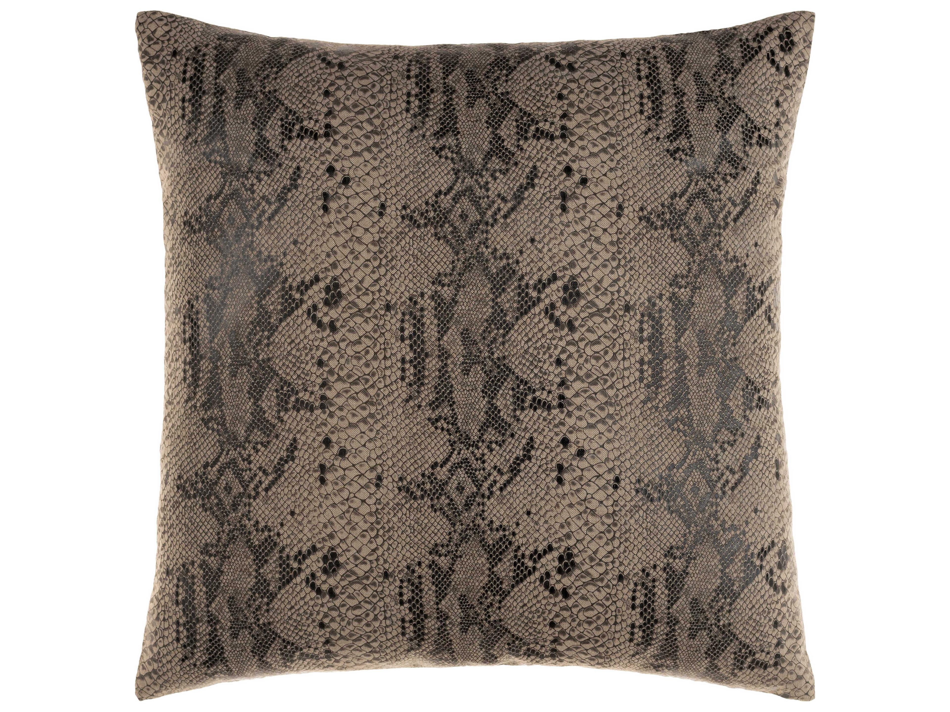 Surya Torrid Oatmeal / Gray / Black Pillow
