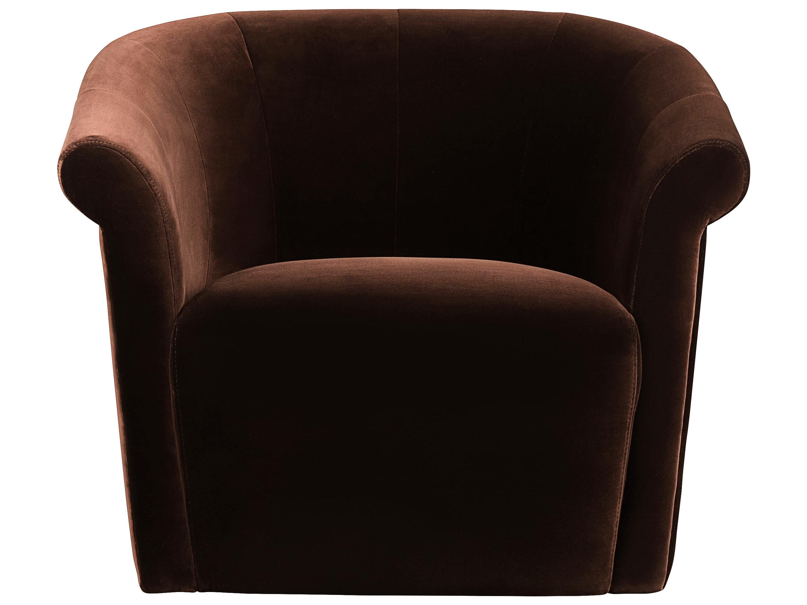 Surya Trumpet Swivel Brown Velvet Accent Chair