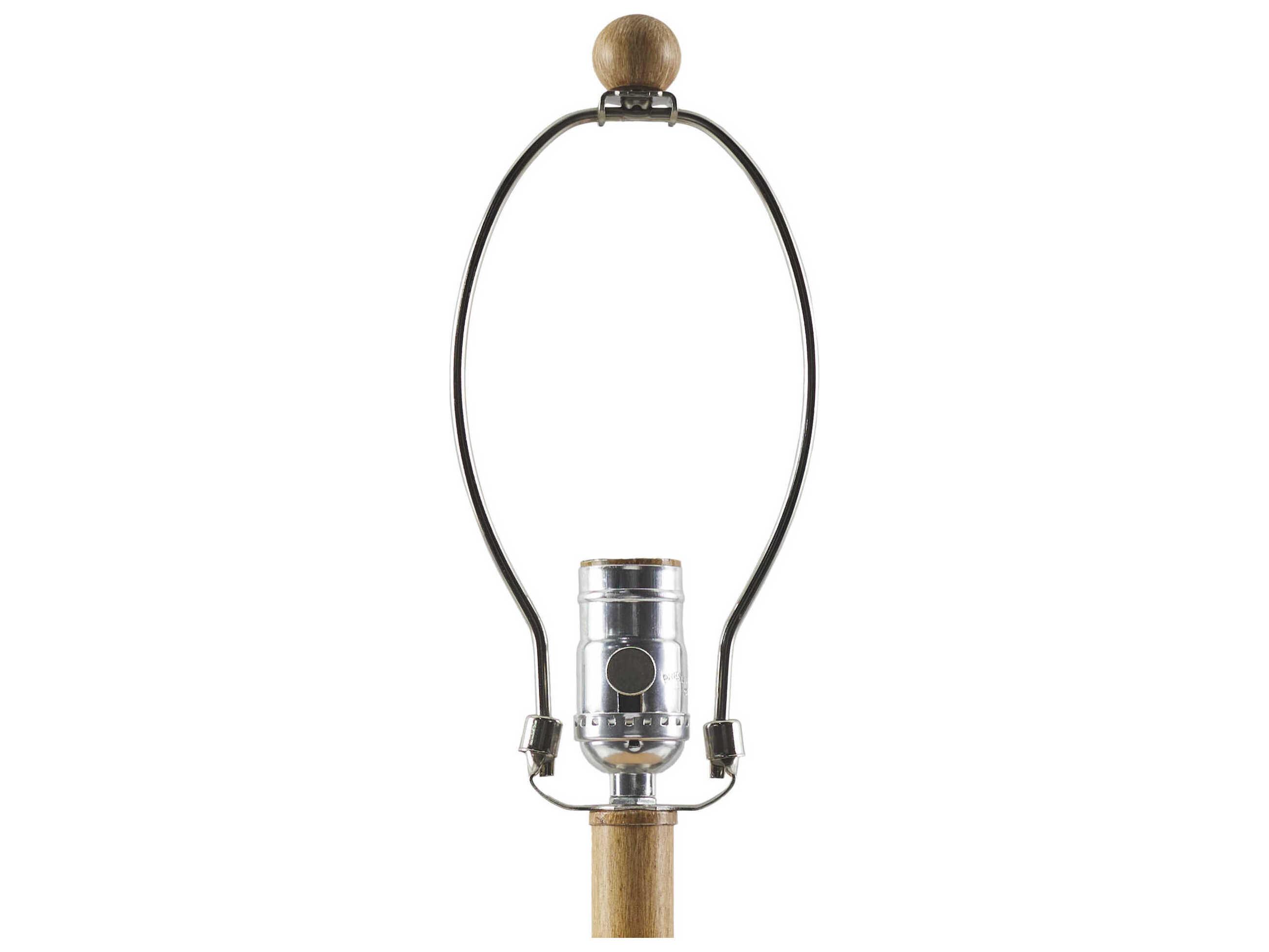 Surya Terza Beige White Linen Brown Buffet Lamp