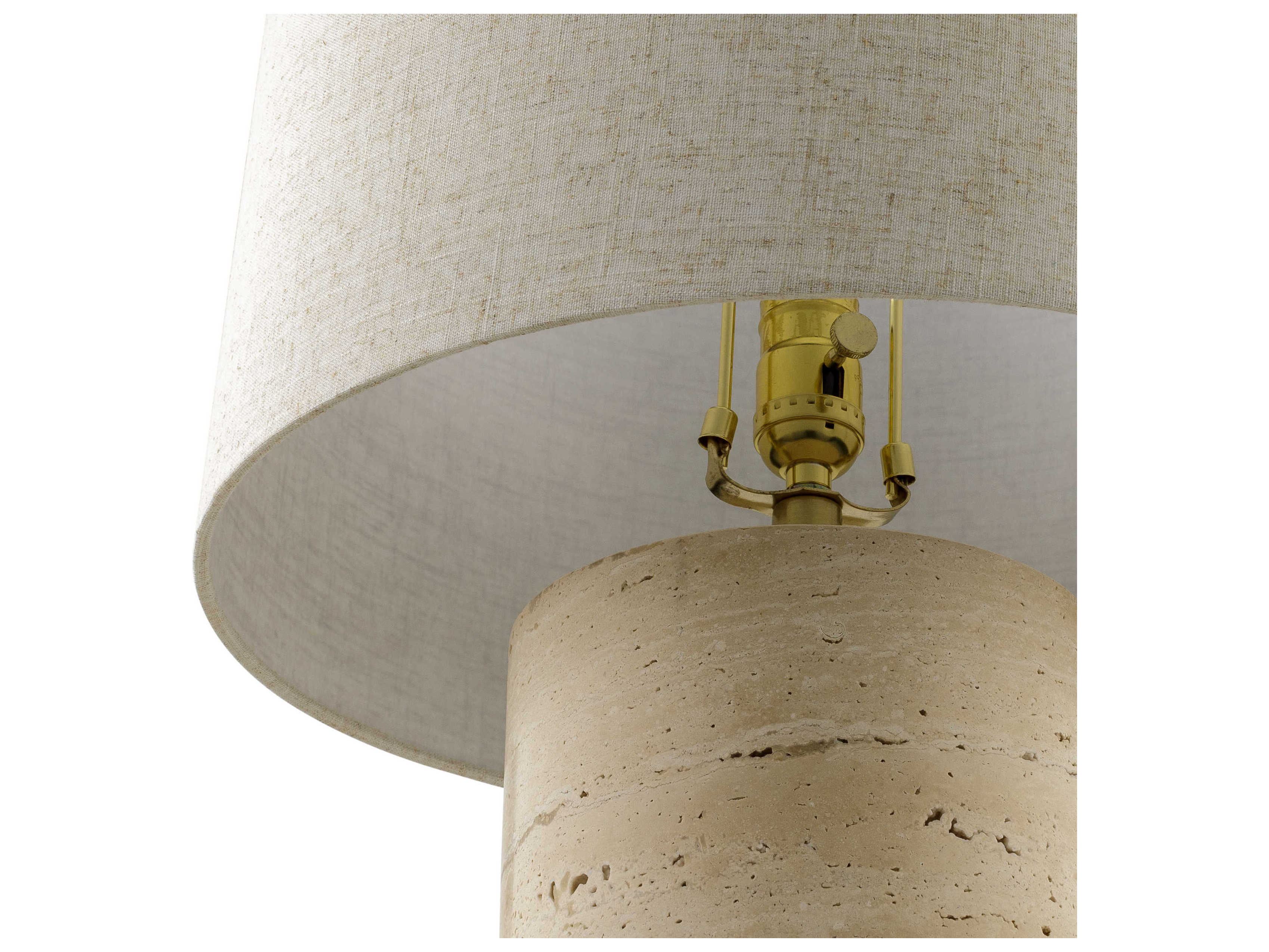 Surya Travera Butter Wheat Linen Brown Table Lamp