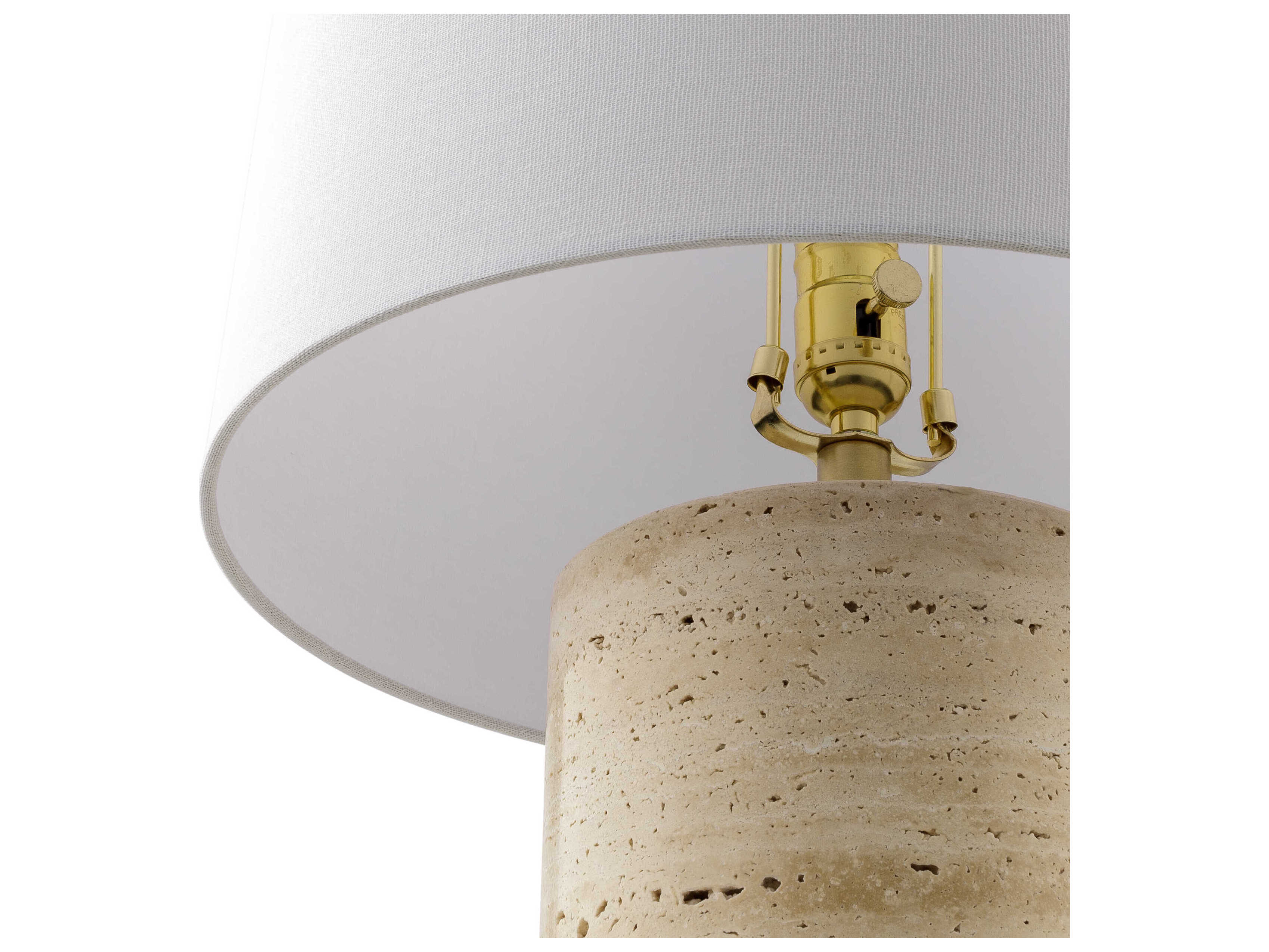Surya Travera Butter White Linen Brown Table Lamp