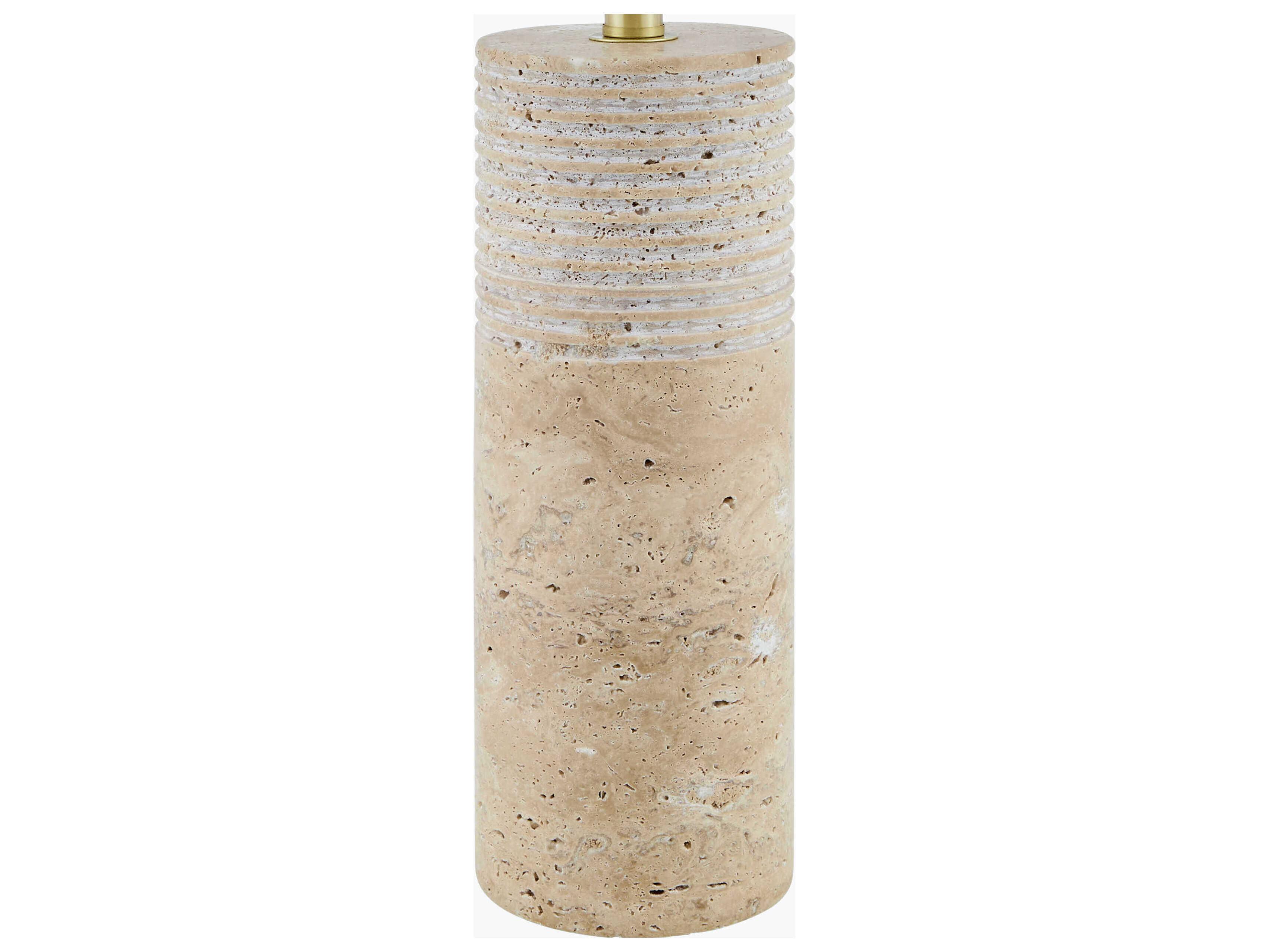 Surya Taboye Brown White Linen Buffet Lamp