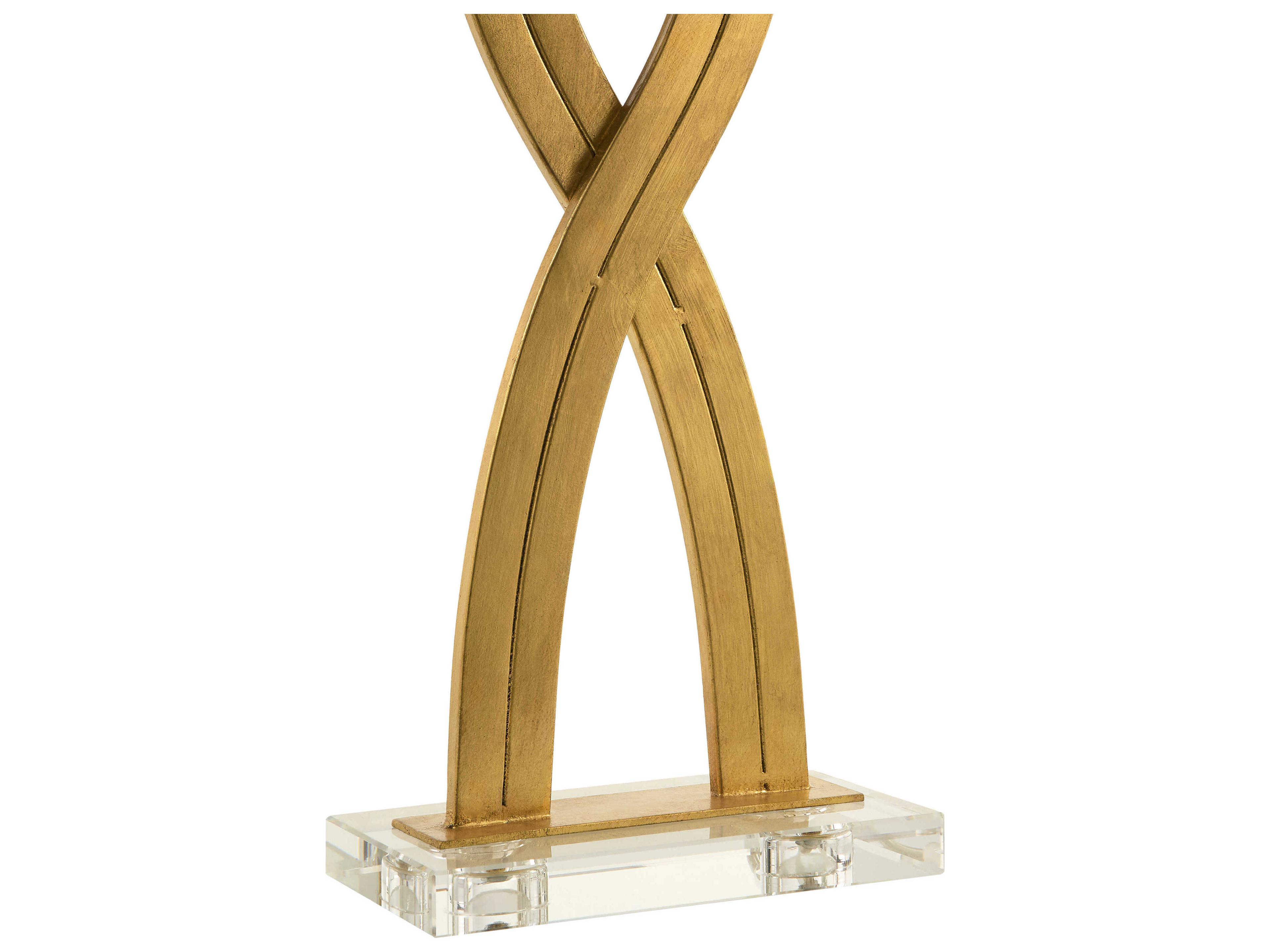 Surya Uhabis Metallic Gold White Linen Buffet Lamp