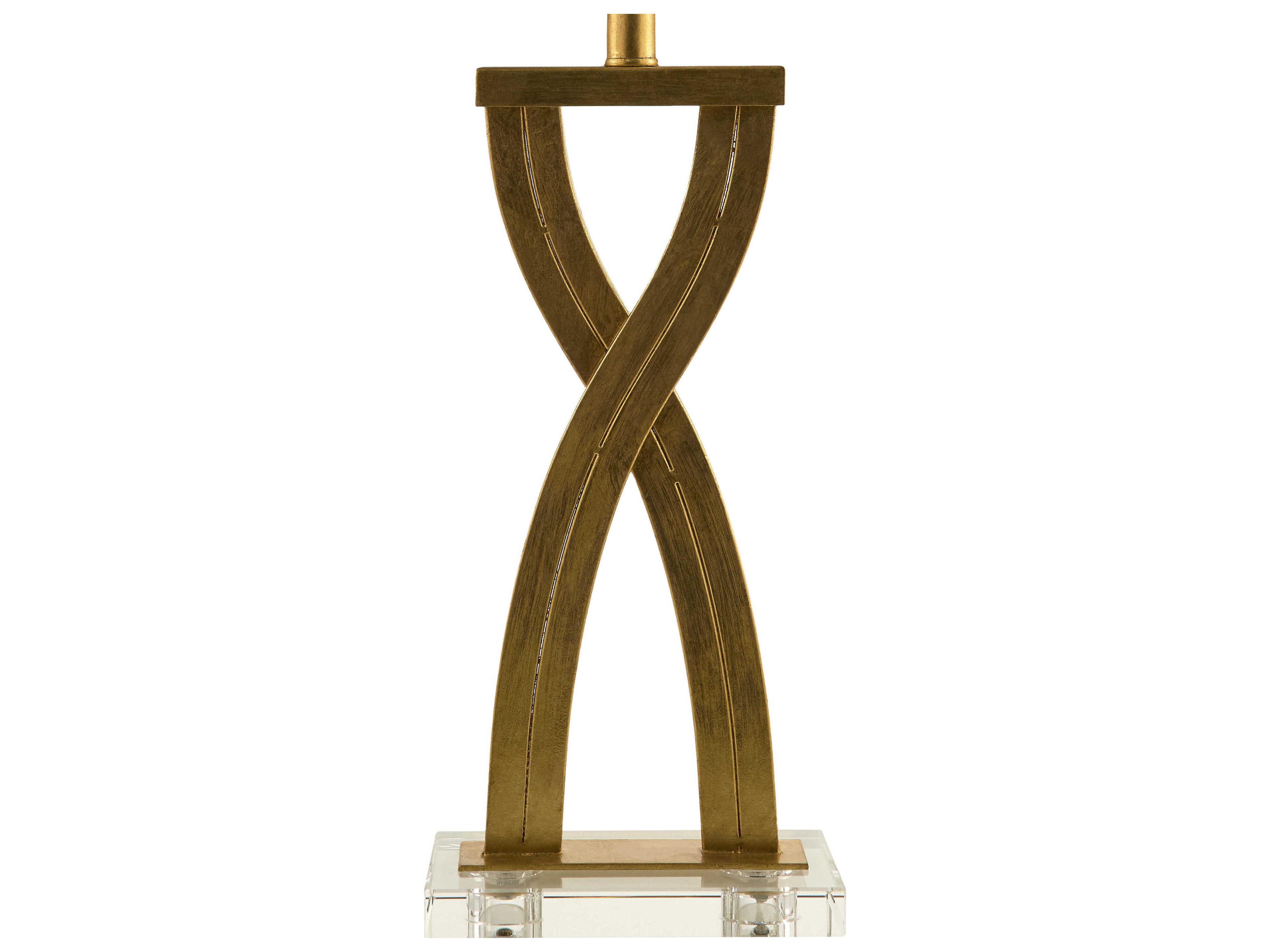 Surya Uhabis Metallic Gold White Linen Buffet Lamp