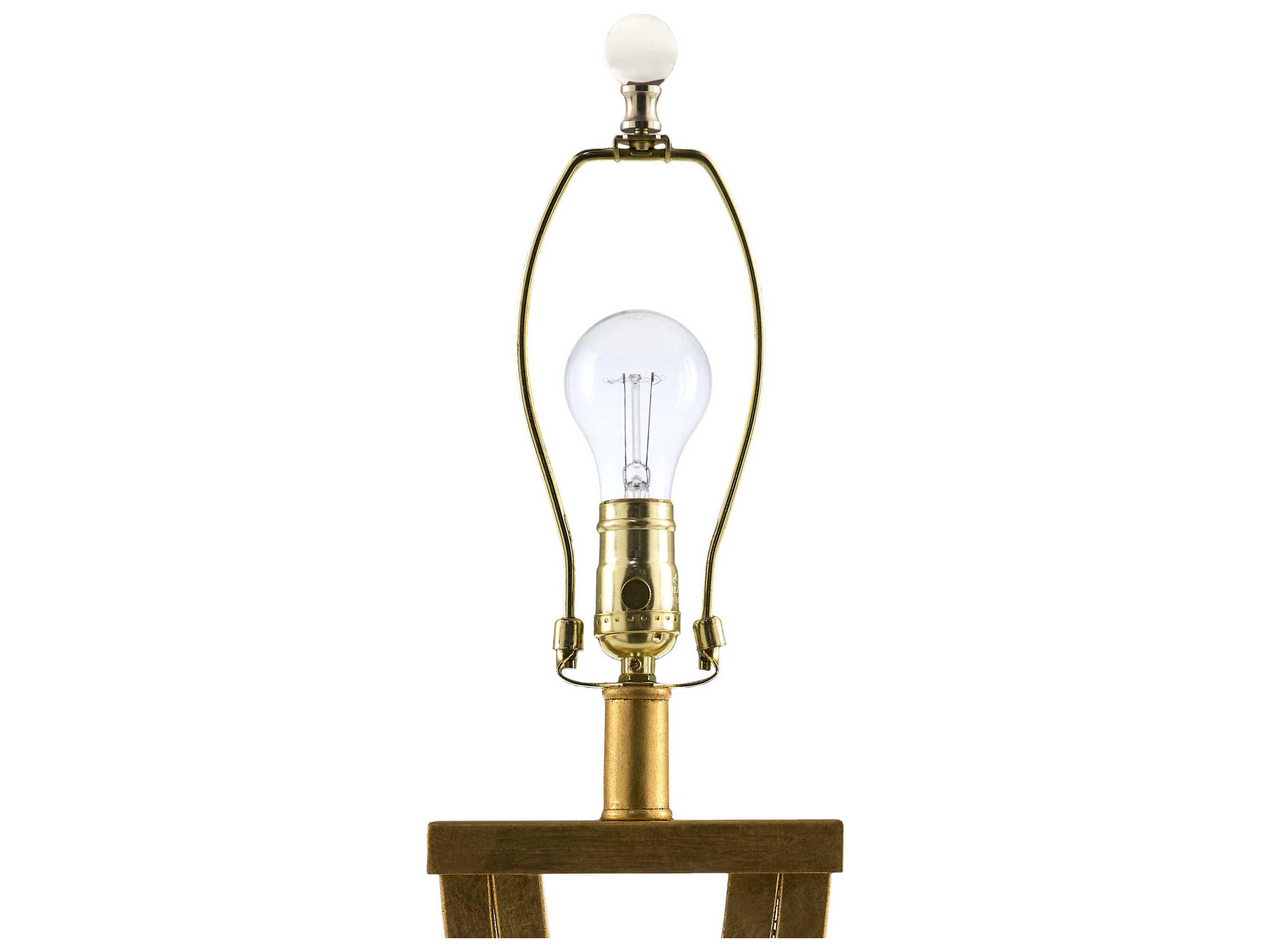 Surya Uhabis Metallic Gold White Linen Buffet Lamp