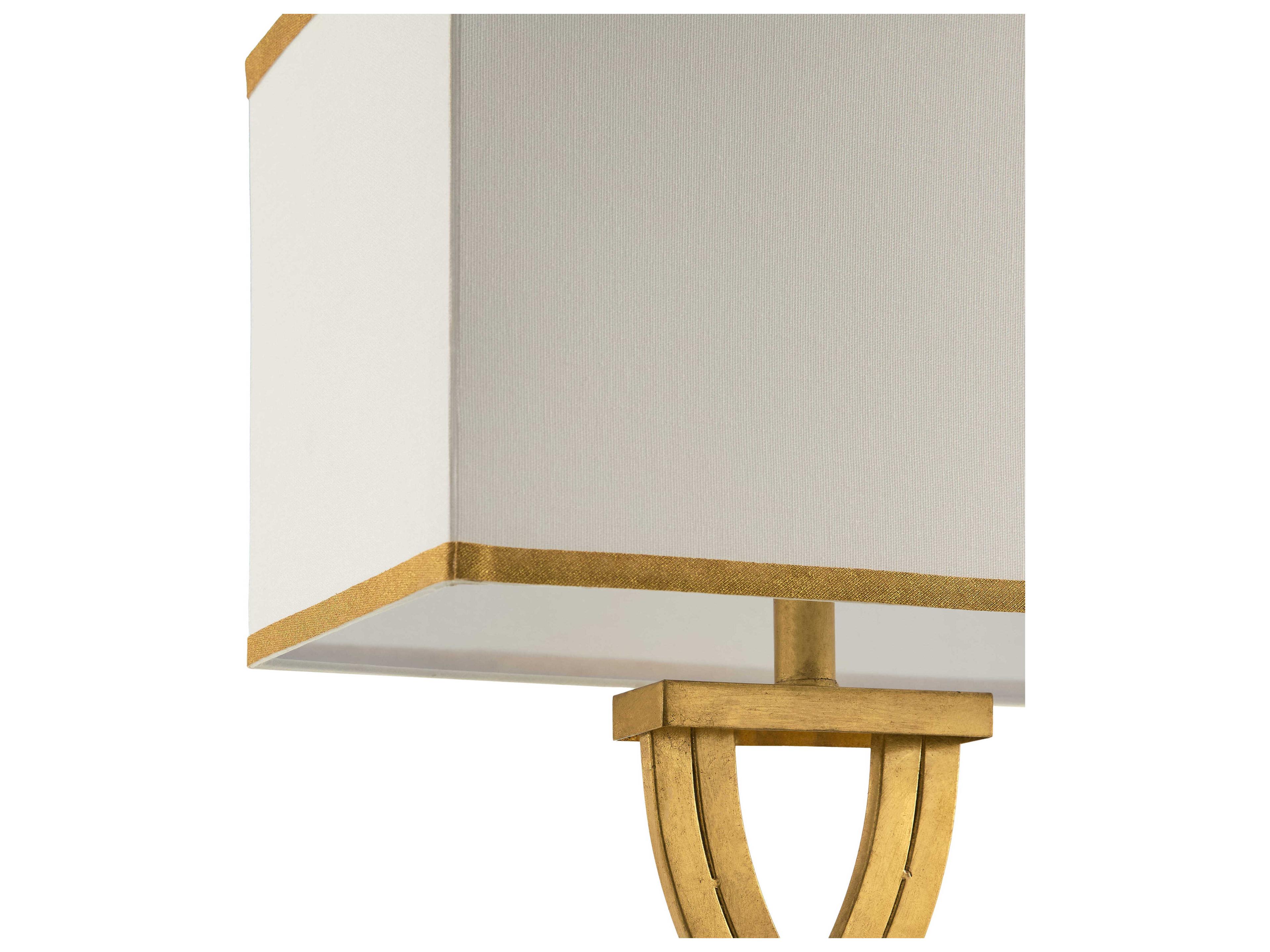 Surya Uhabis Metallic Gold White Linen Buffet Lamp