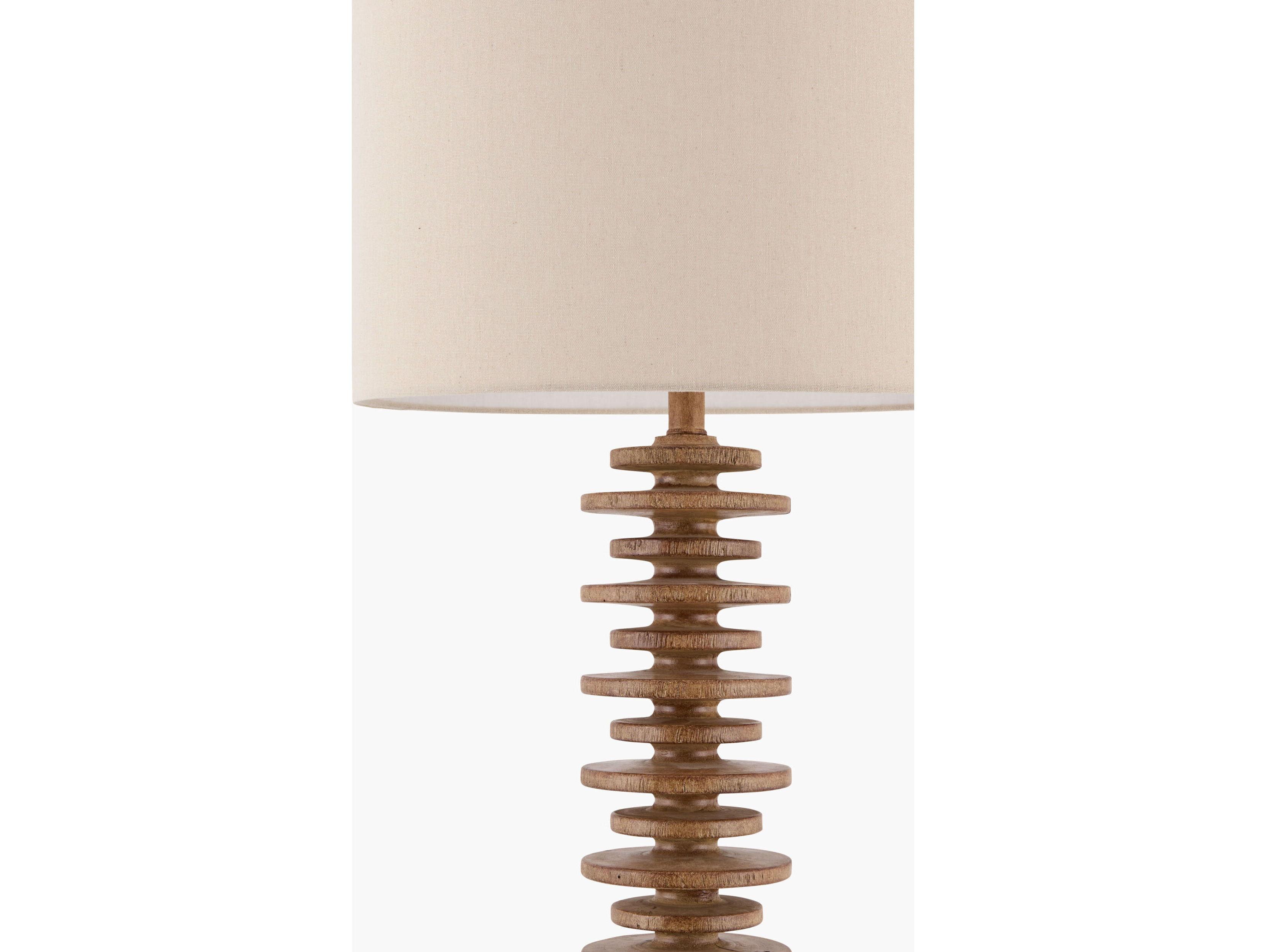 Surya Ukwi Brown Wheat Linen Floor Lamp