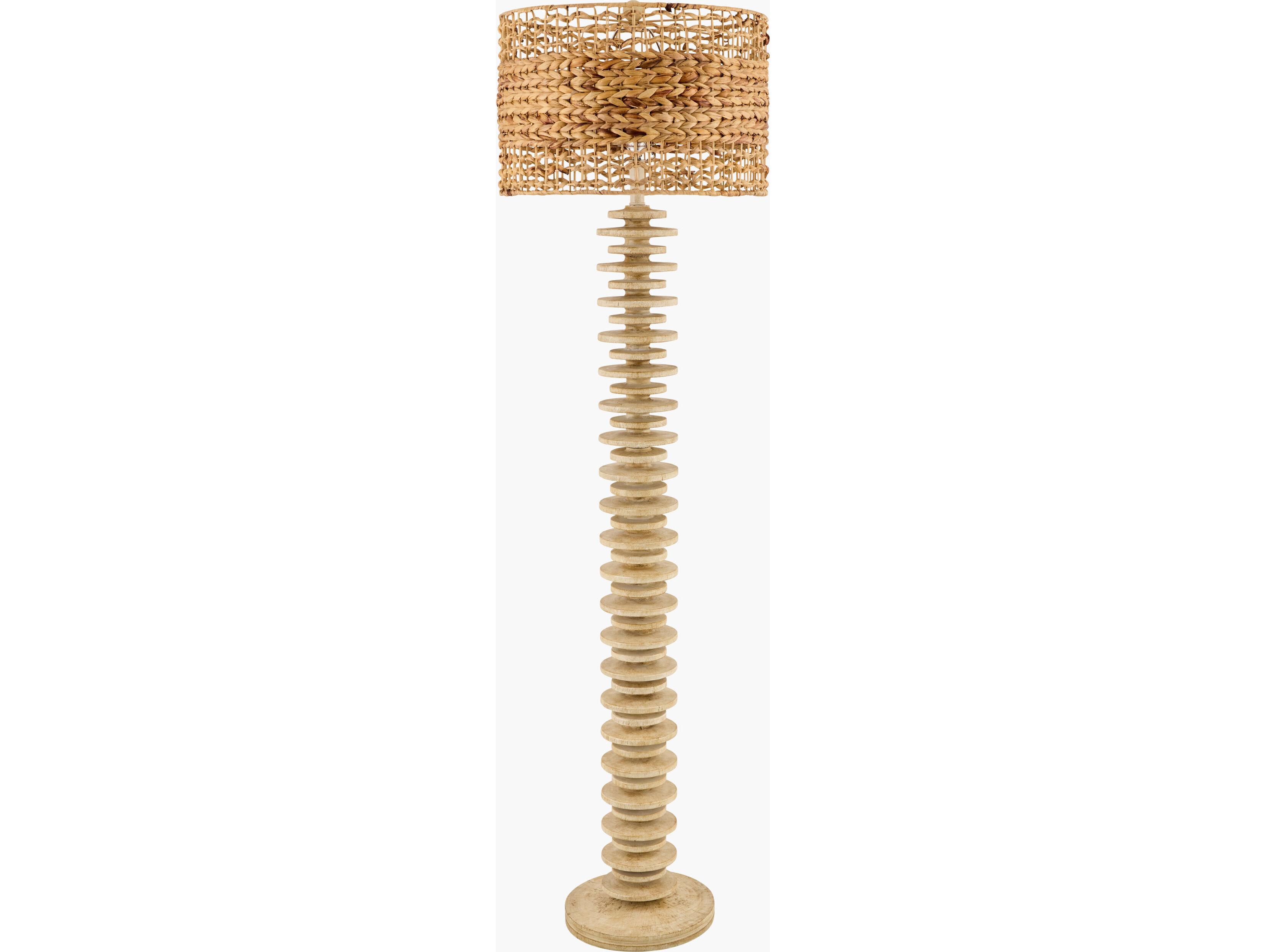 Surya Ukwi Beige Brown Seagrass Floor Lamp