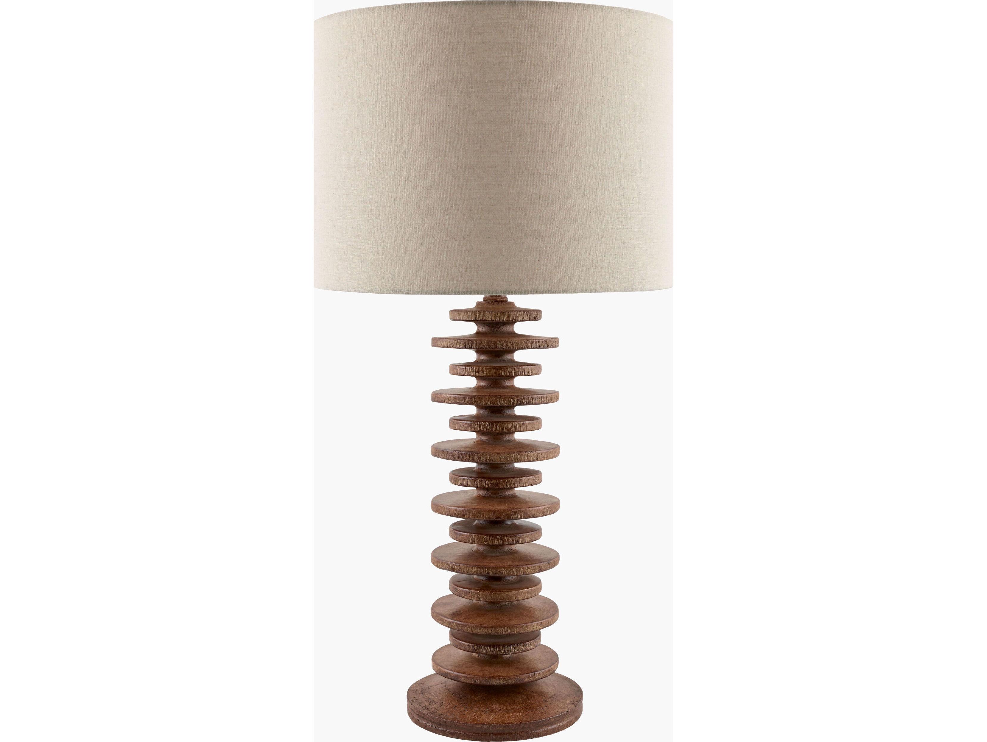 Surya Ukwi Brown Wheat Linen Table Lamp