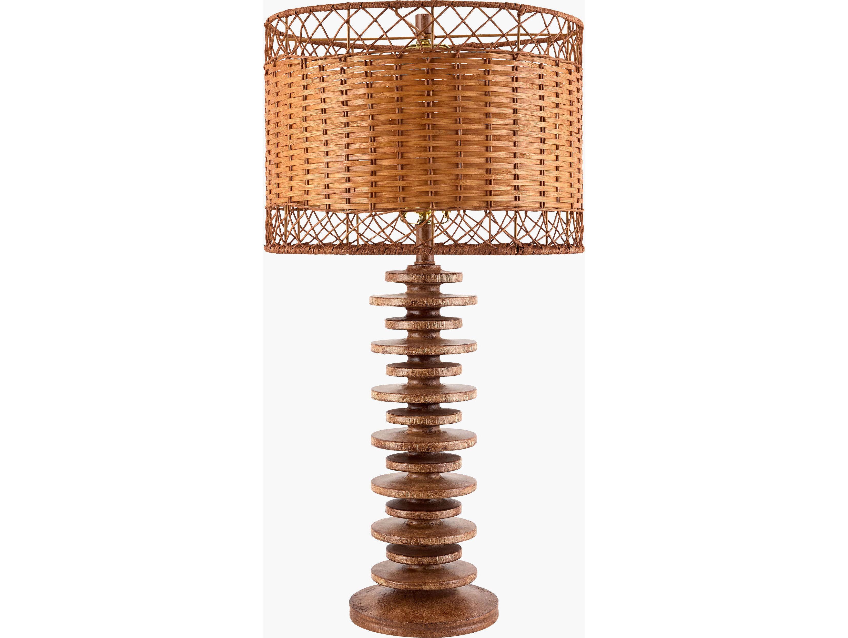 Surya Ukwi Brown Seagrass Table Lamp