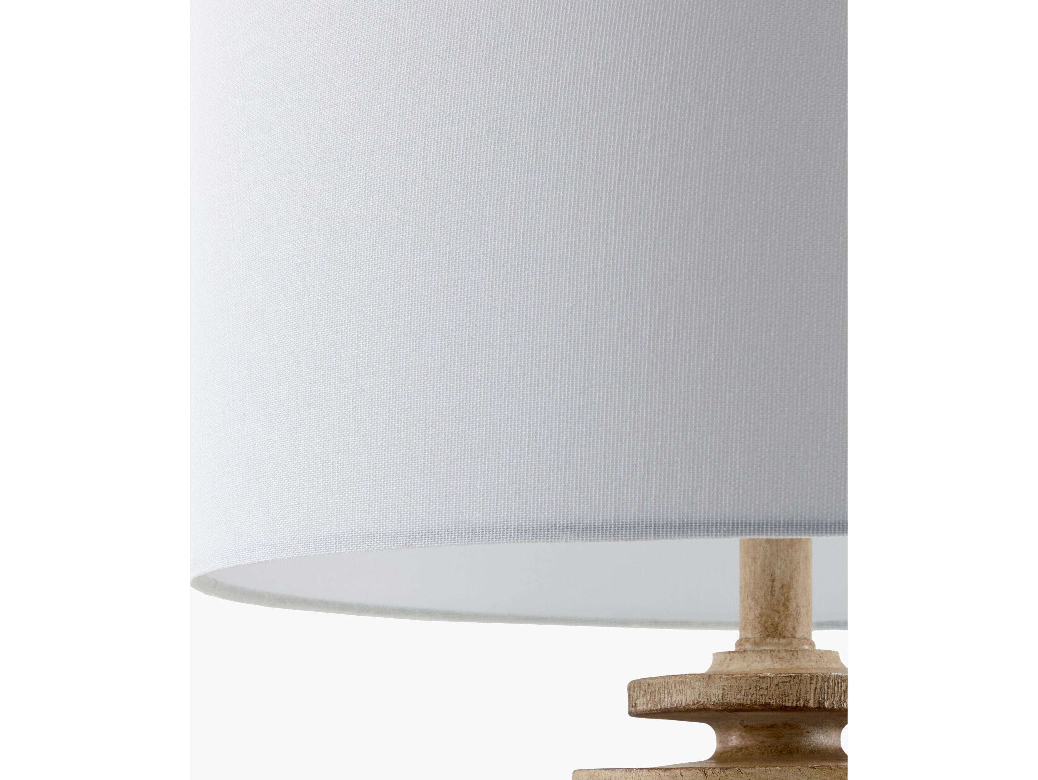 Surya Ukwi Beige White Linen Brown Table Lamp