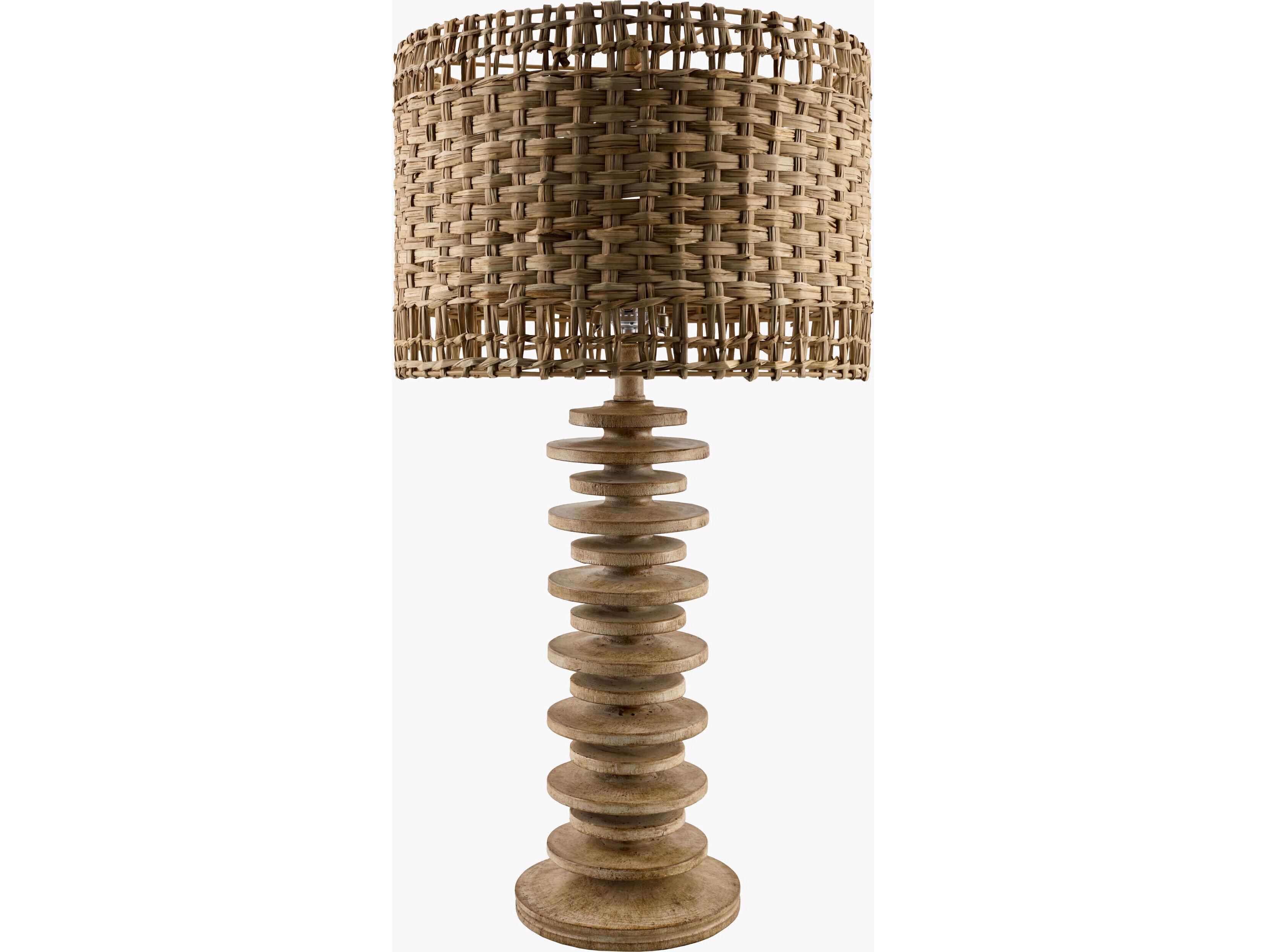 Surya Ukwi Beige Brown Seagrass Table Lamp