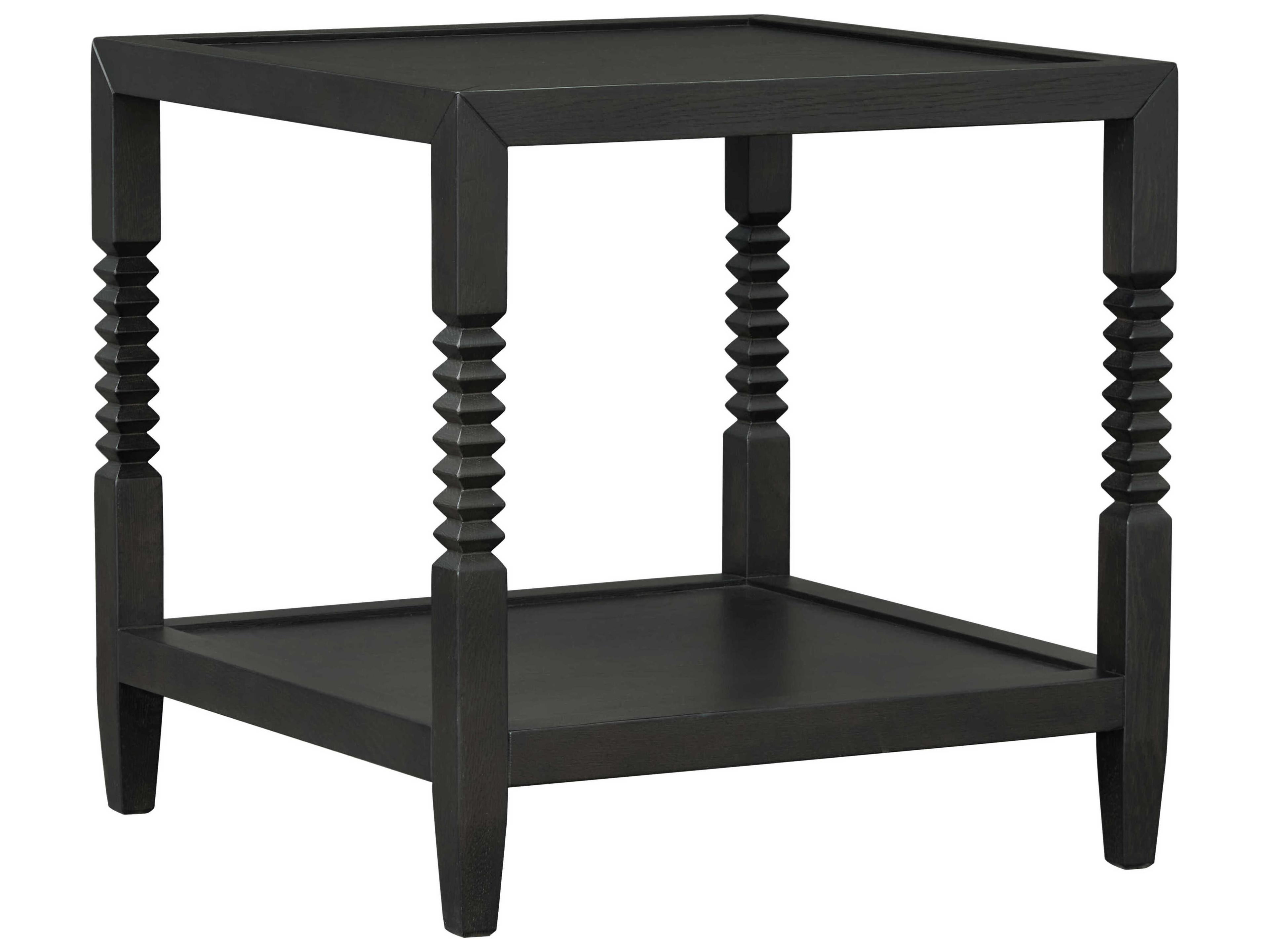 Surya Vansaar Square Wood Black End Table