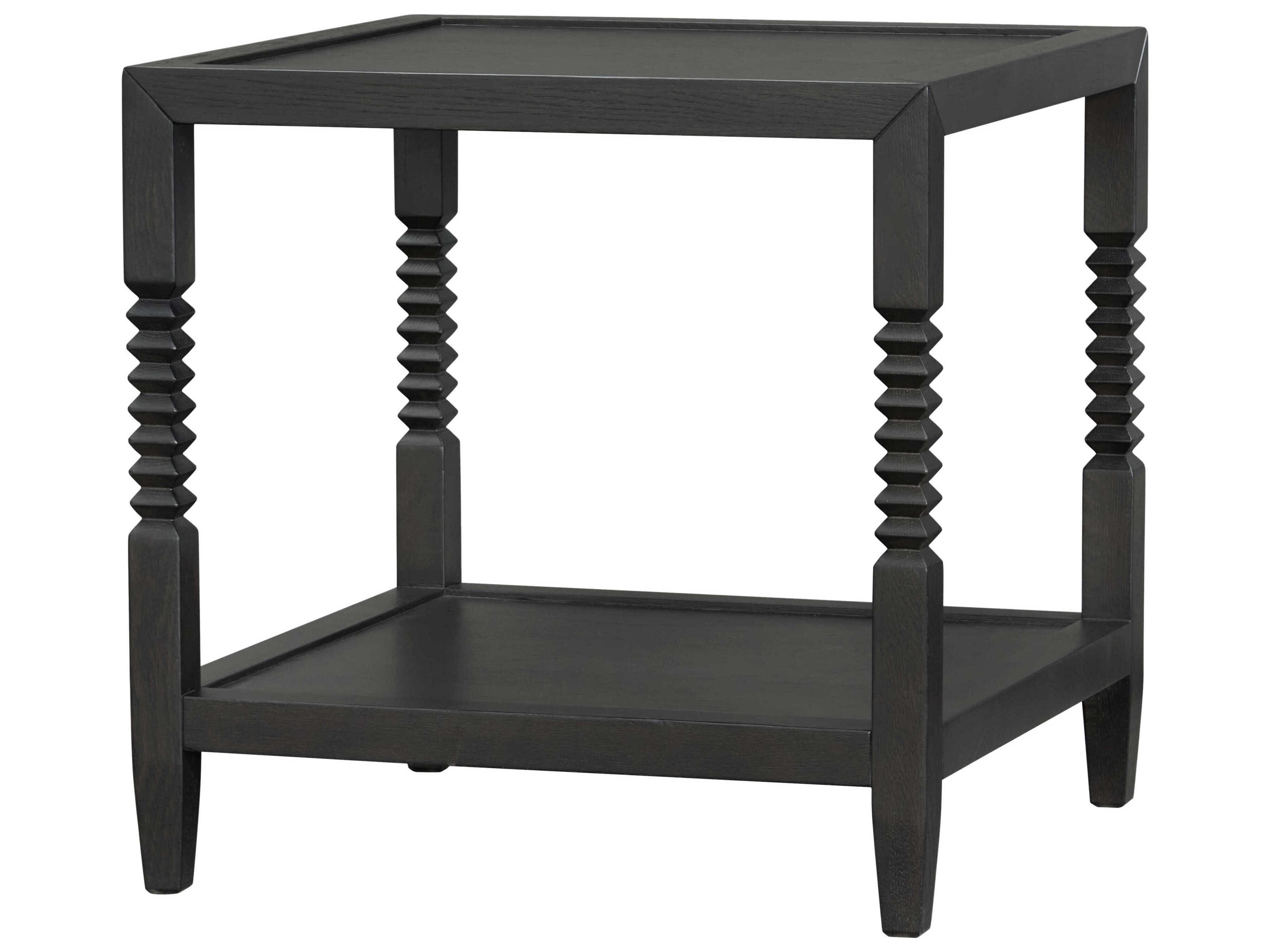 Surya Vansaar Square Wood Black End Table