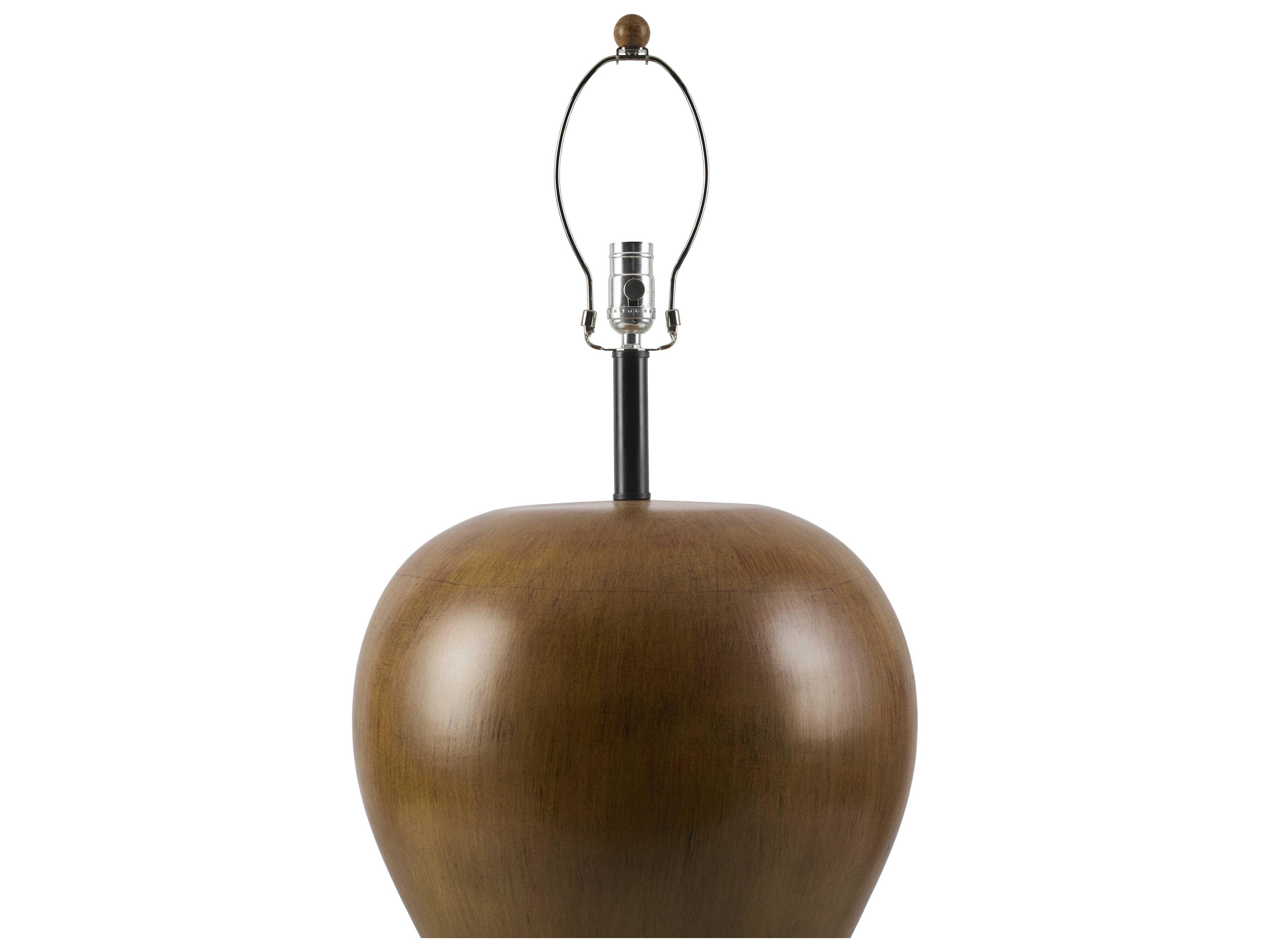 Surya Velas Brown White Linen Buffet Lamp