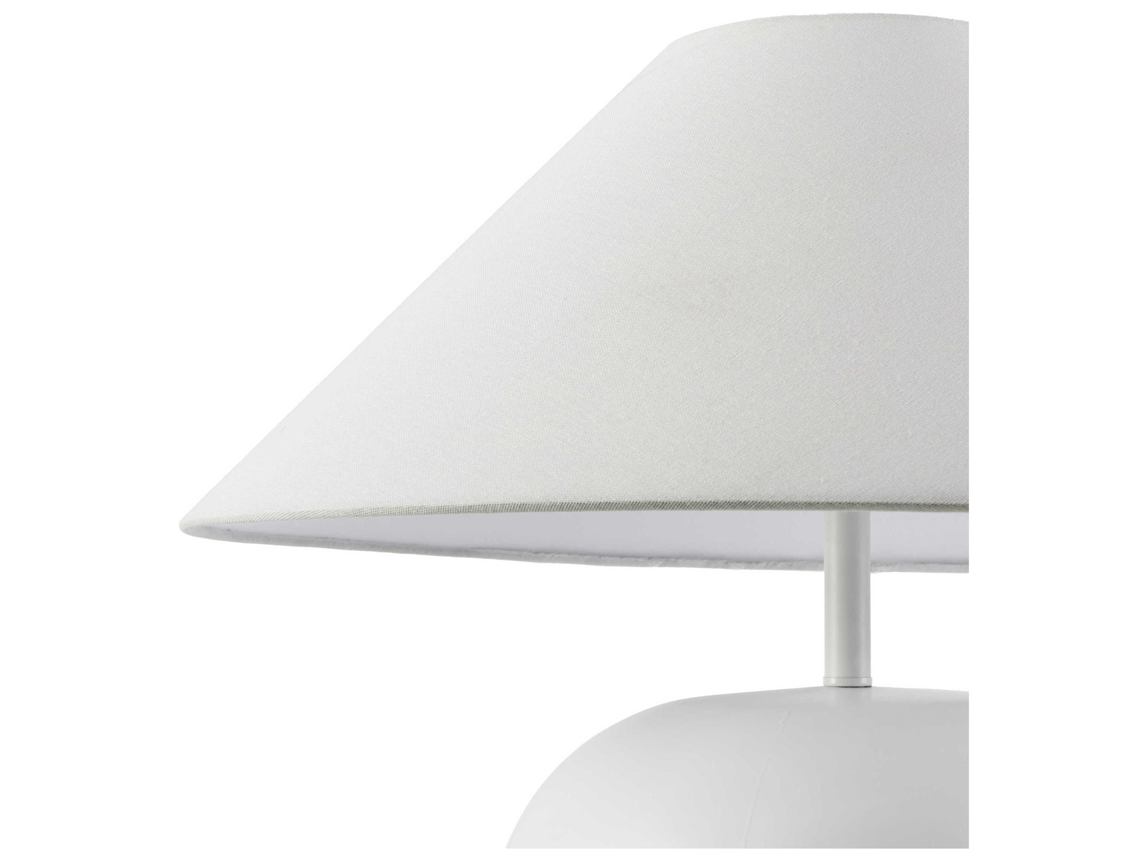 Surya Velas White Linen Buffet Lamp
